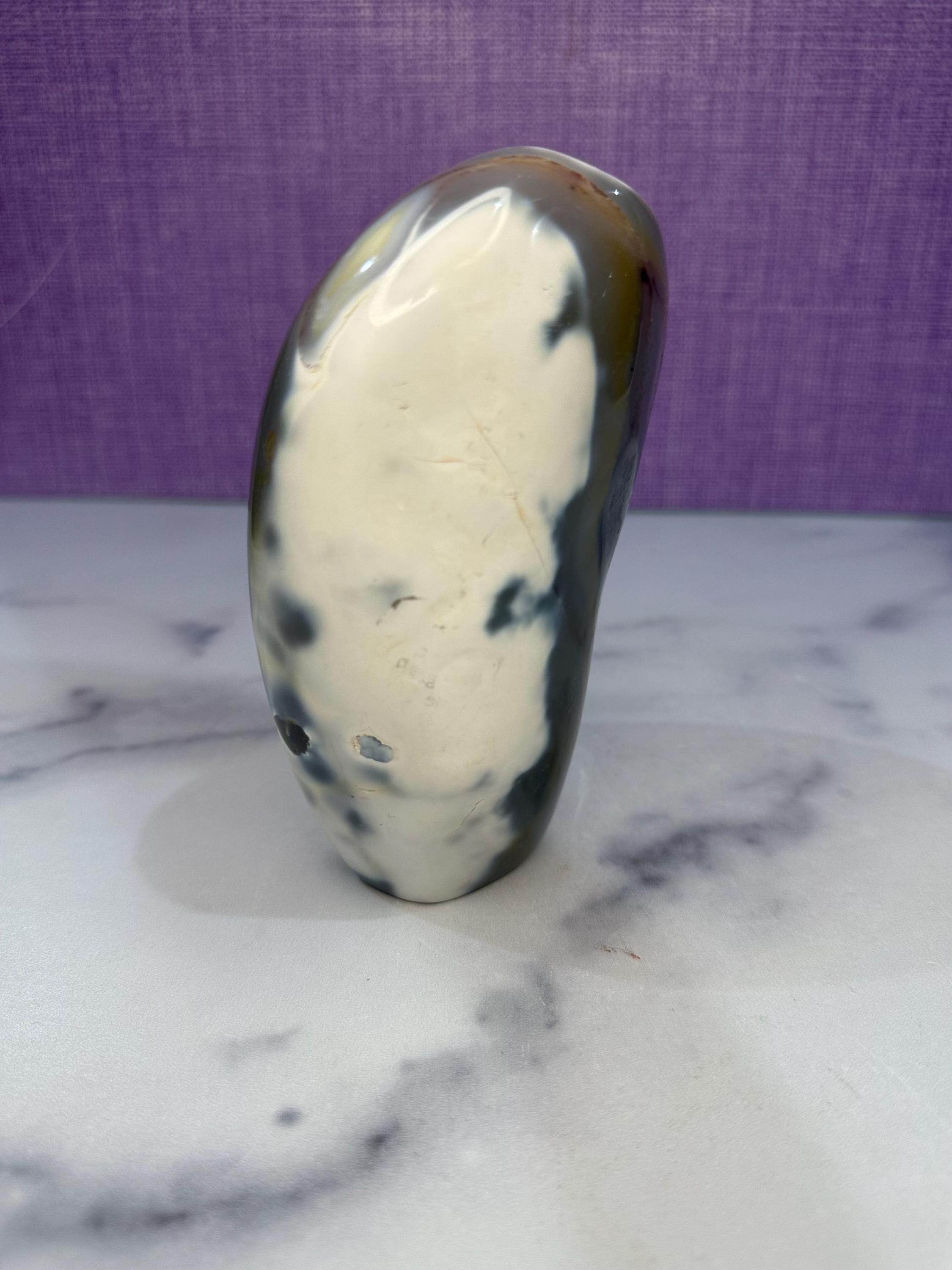 Orca Agate Freeform, Madagascar Dendritic Crystal, Spiritual Healing Stone Decor 7