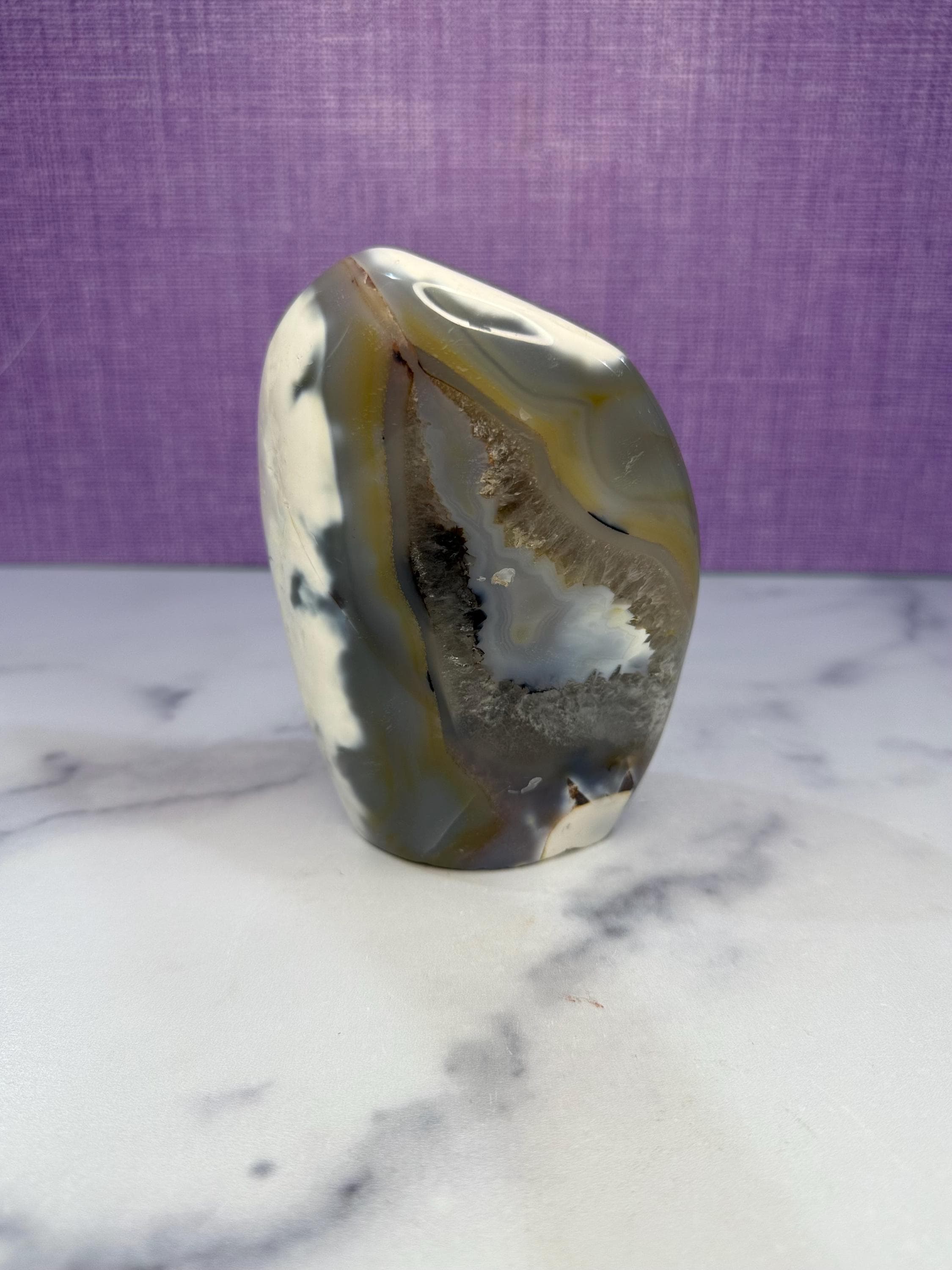 Orca Agate Freeform, Madagascar Dendritic Crystal, Spiritual Healing Stone Decor 2