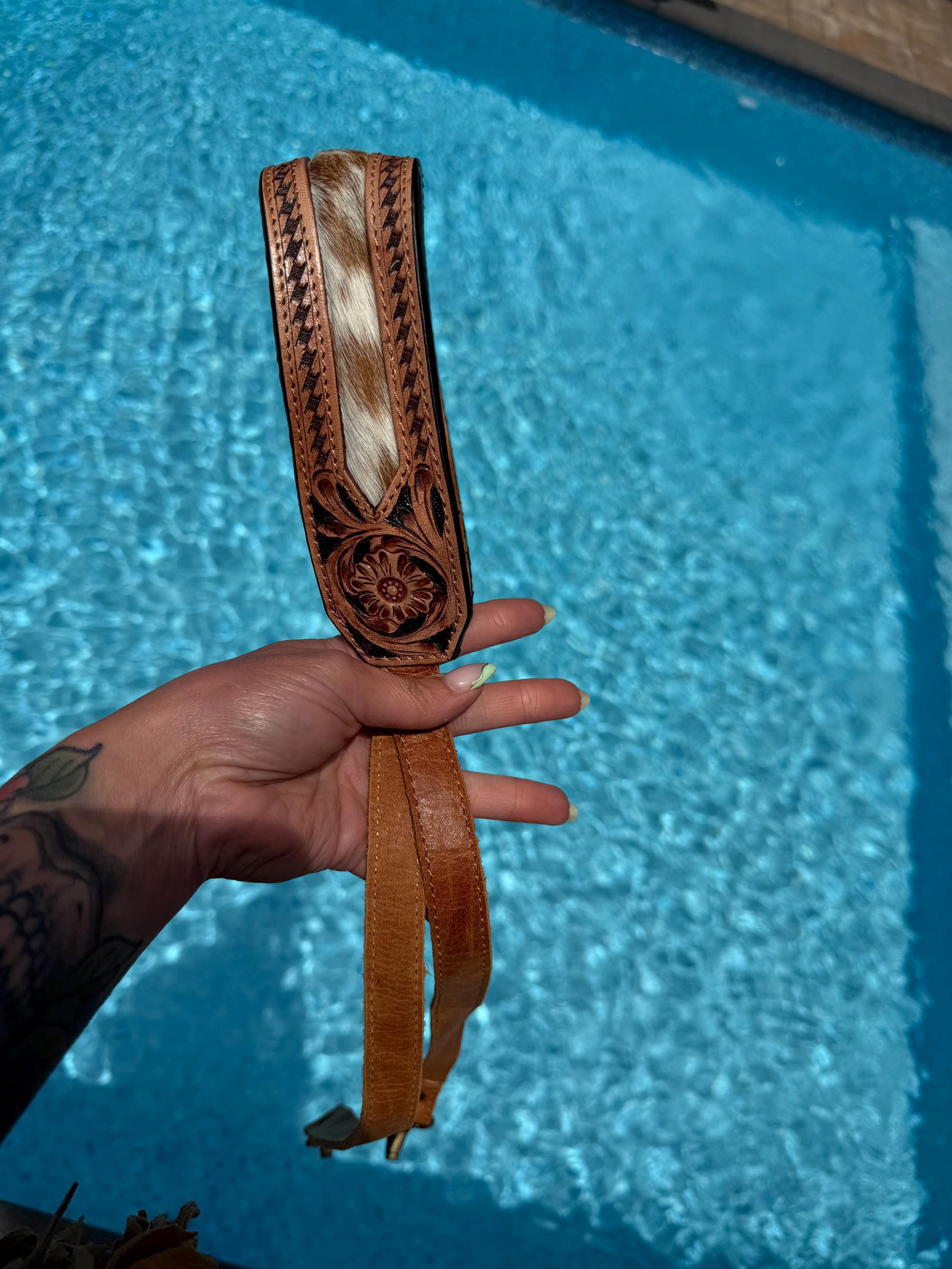 Brown Leather Hair-on Hide Crossbody Bag | Western Fringe Shoulder Bag 6