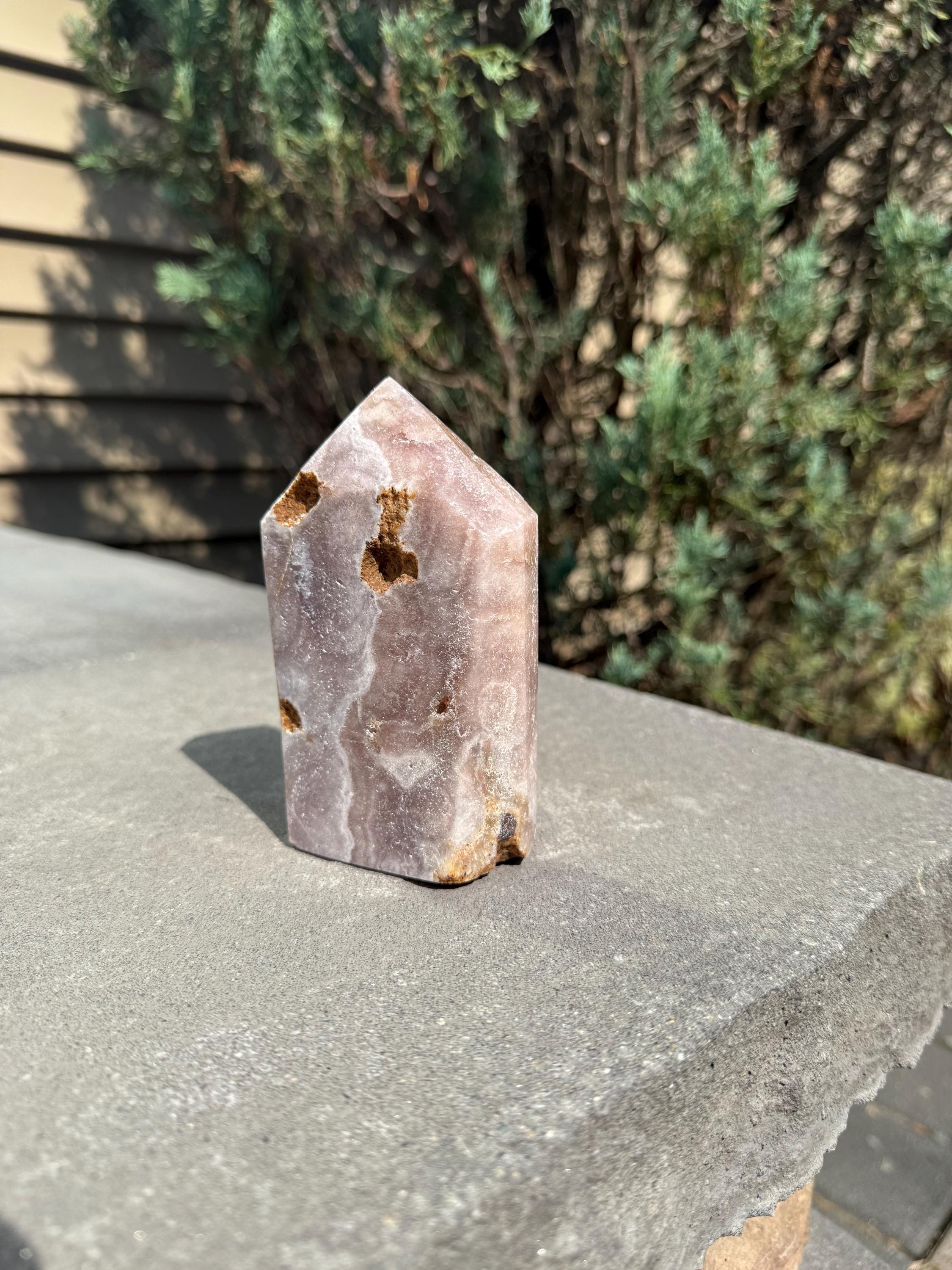 Pink Amethyst Druzy Tower • Heart Chakra Crystal • Spiritual Healing Decor (1lb, 4.6" H) 6