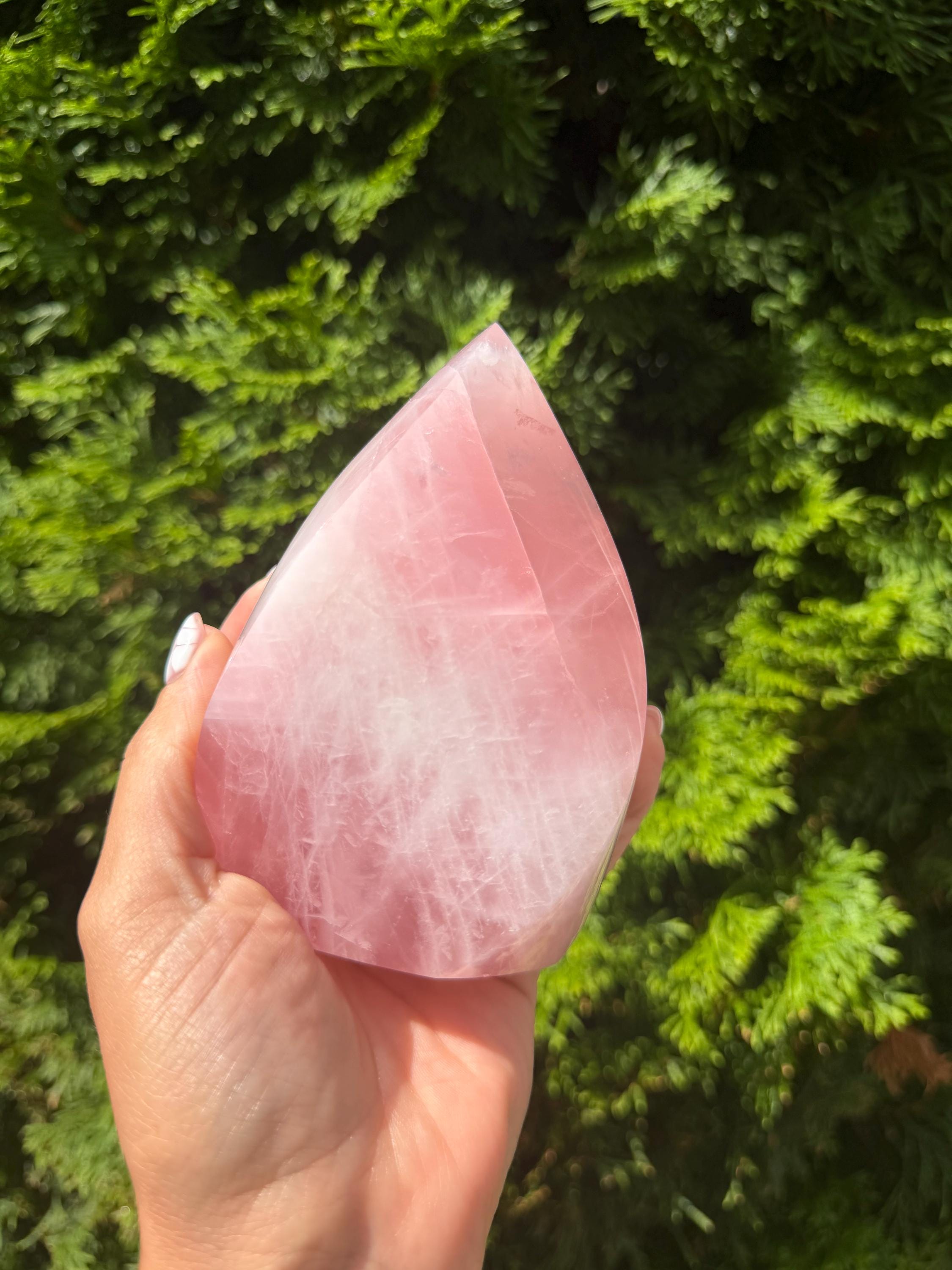 Brazilian Rose Quartz Crystal Flame 2