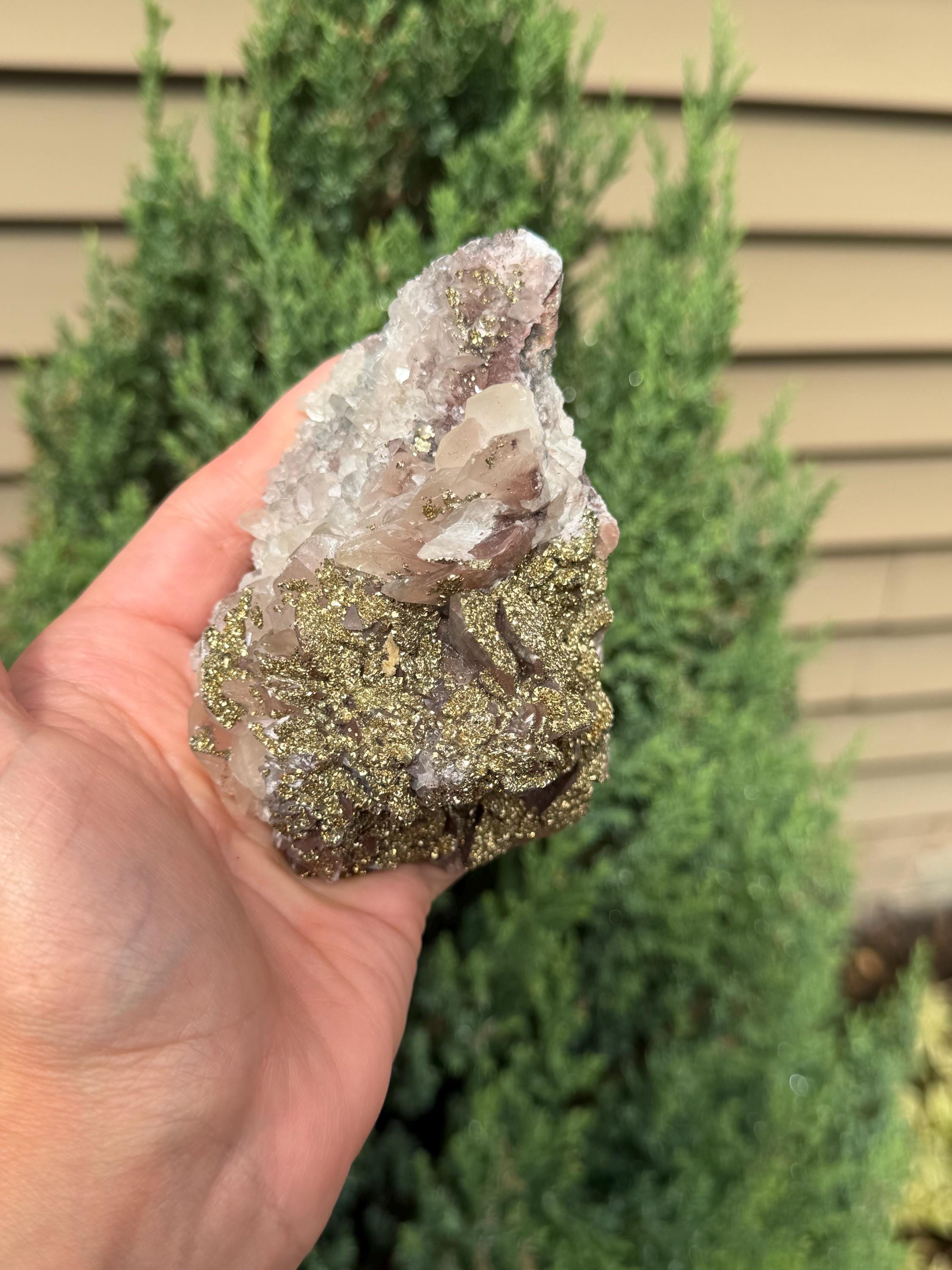 Calcite with Pyrite Coating Specimen from Hubei, China 4