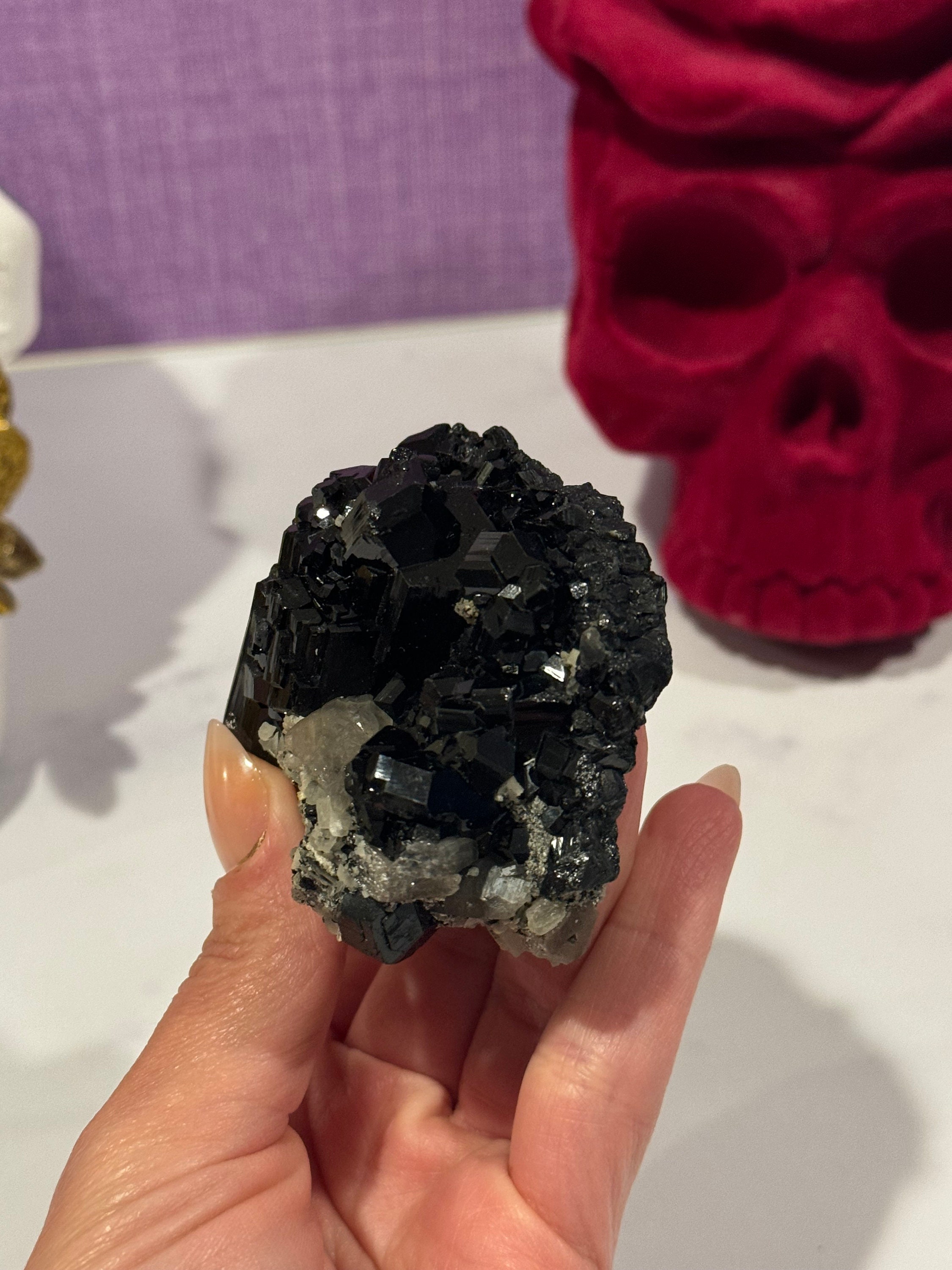 Black Tourmaline & Feldspar Specimen • Protective Grounding Crystal • Natural Mineral • Healing Stone • Collector Piece 5