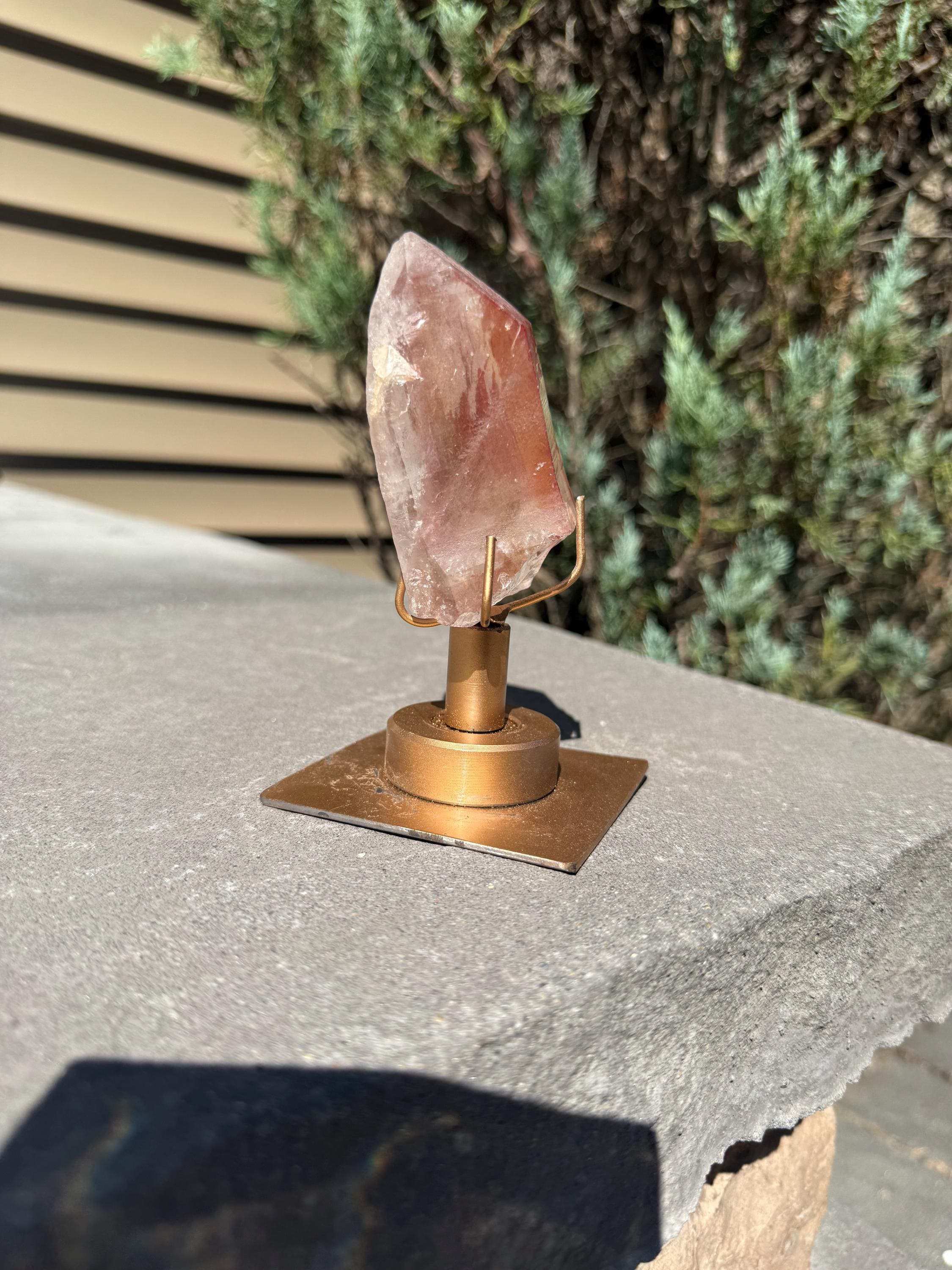 Pink Lithium Quartz Crystal Point on Stand • High Vibration Healing Stone • Spiritual Decor 5