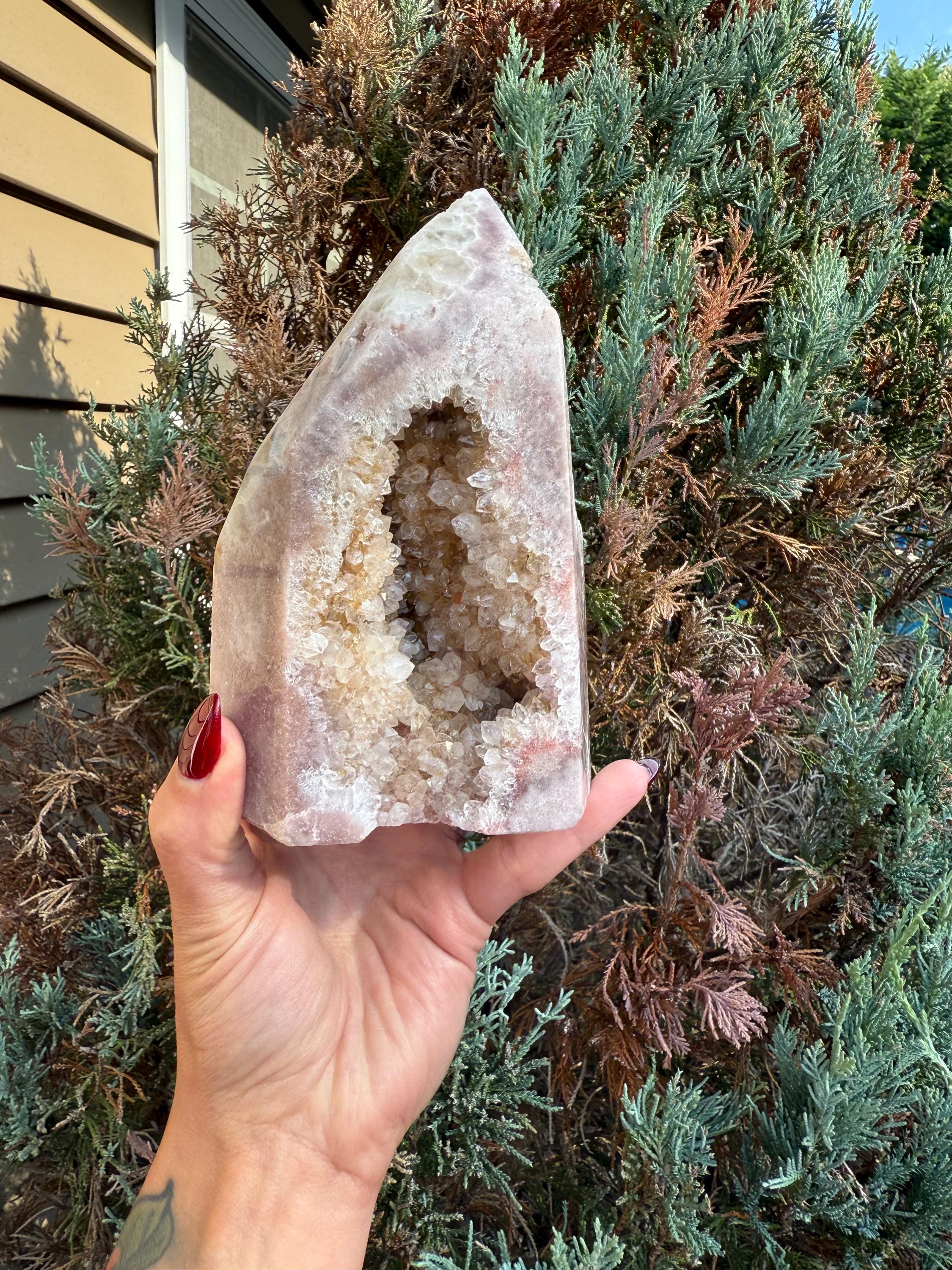 Druzy Pink Amethyst Crystal Freeform from Brazil: Crystal Home Decor 3