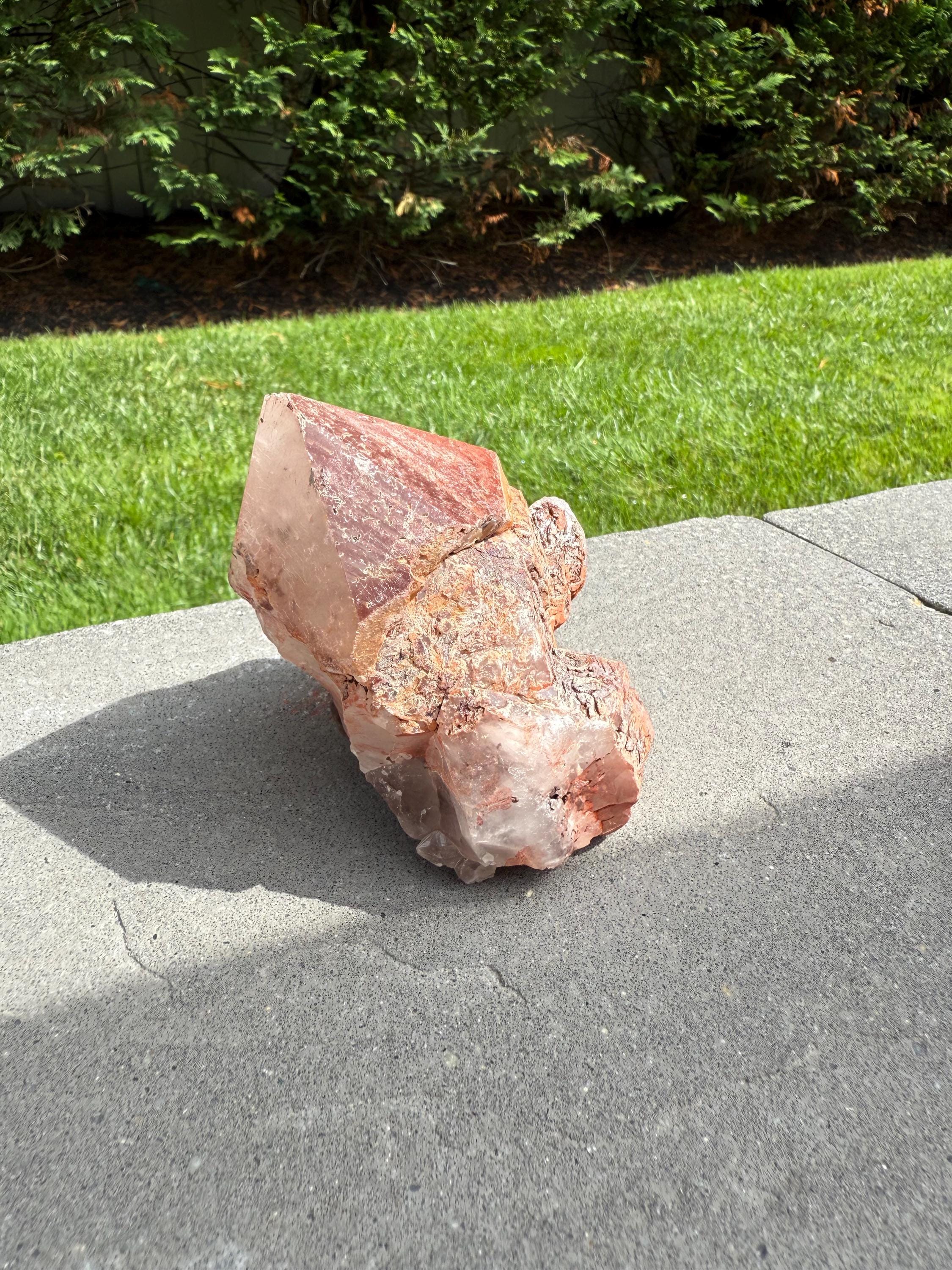 Hematite Included Quartz Crystal Cluster: Grounding & Energizing Natural Indian Specimen 7