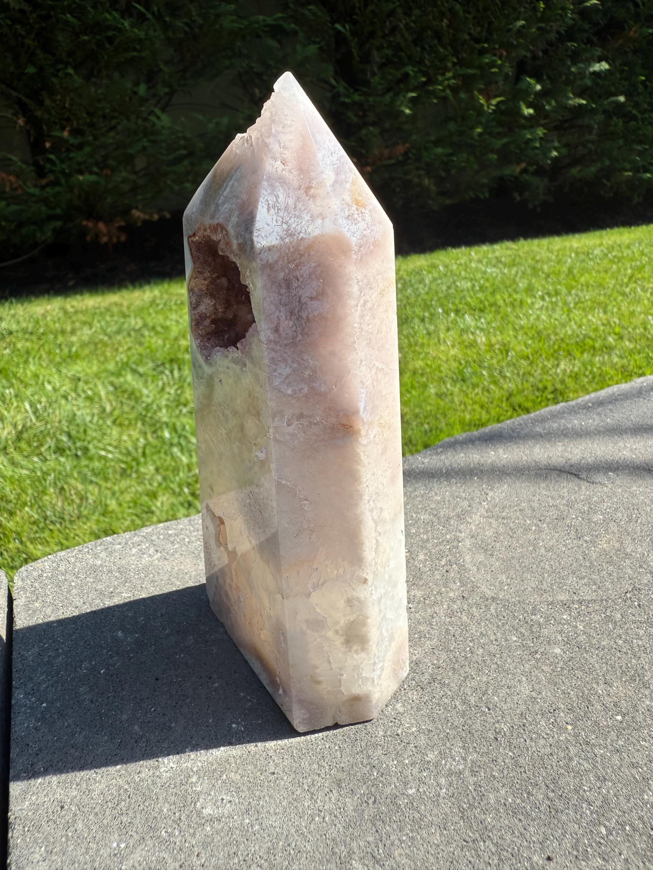 Pink Amethyst Druzy Crystal Obelisk • Healing Quartz Tower, Spiritual Decor 6