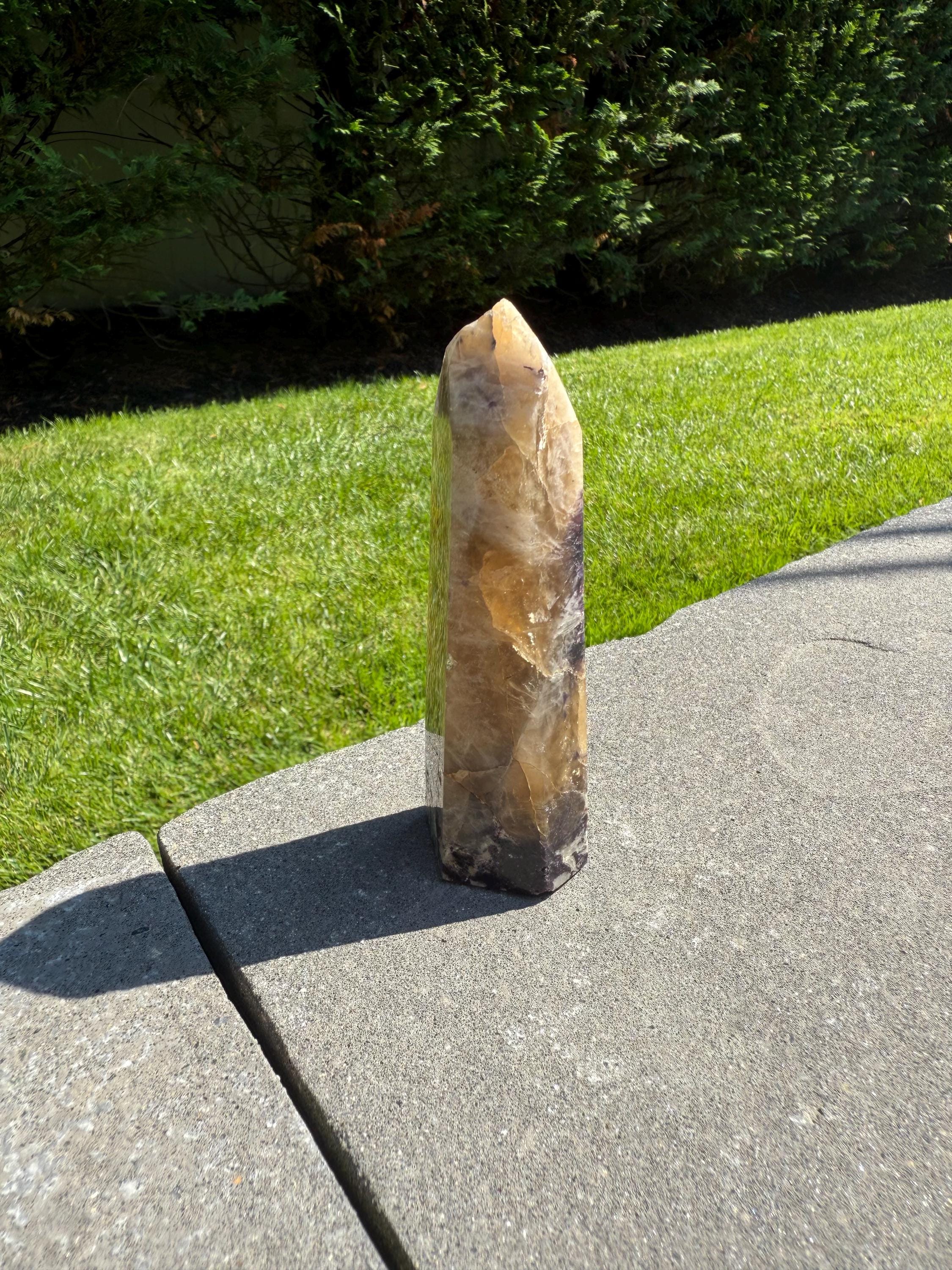 Citrine, Lepidolite & Pink Tourmaline Crystal Tower • Brazil • Rare Gemstone Point • Healing Crystal Decor 10
