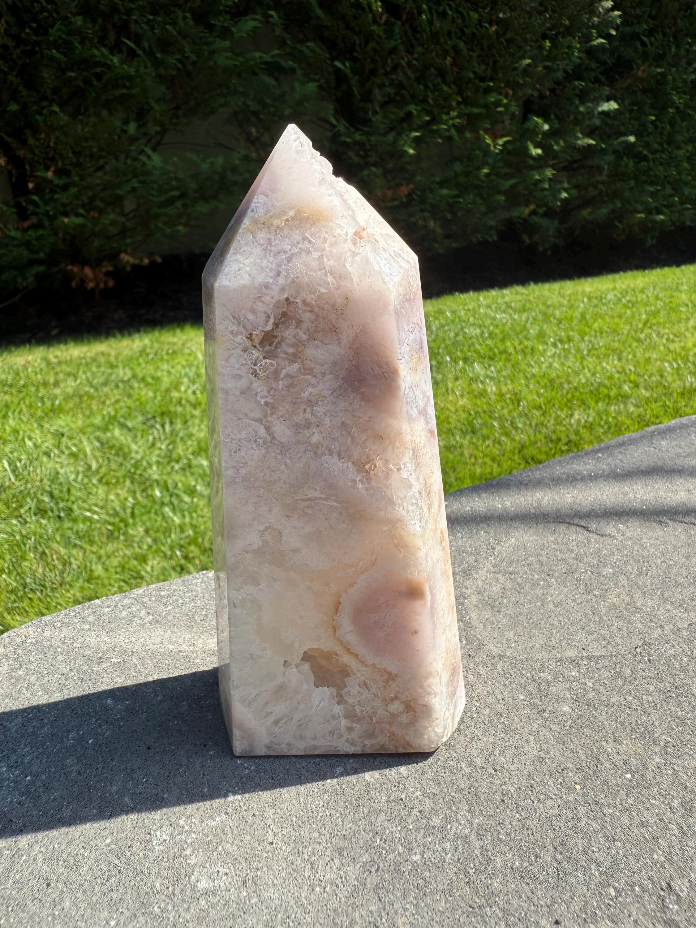 Pink Amethyst Druzy Crystal Obelisk • Healing Quartz Tower, Spiritual Decor 8