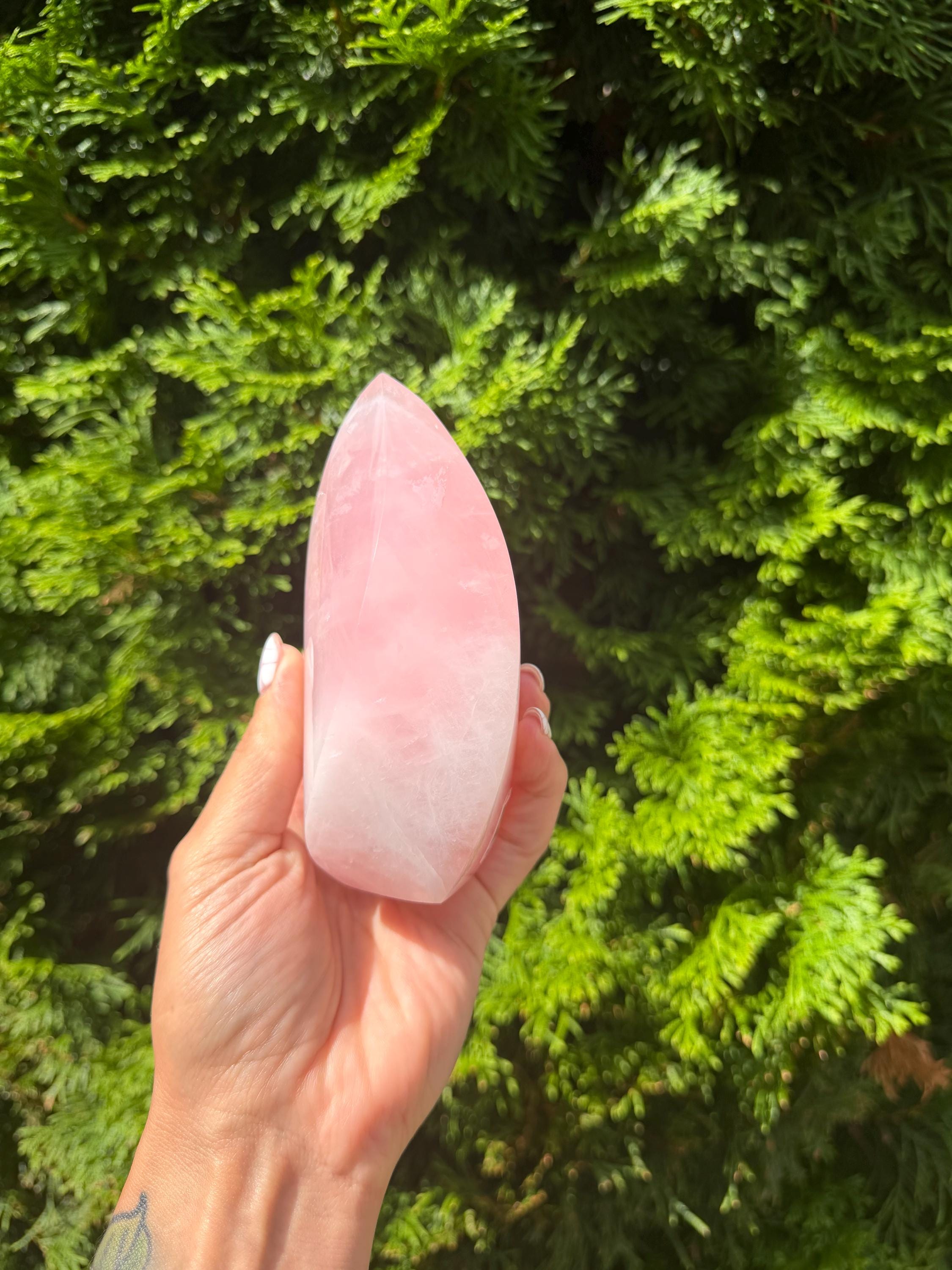 Brazilian Rose Quartz Crystal Flame 7