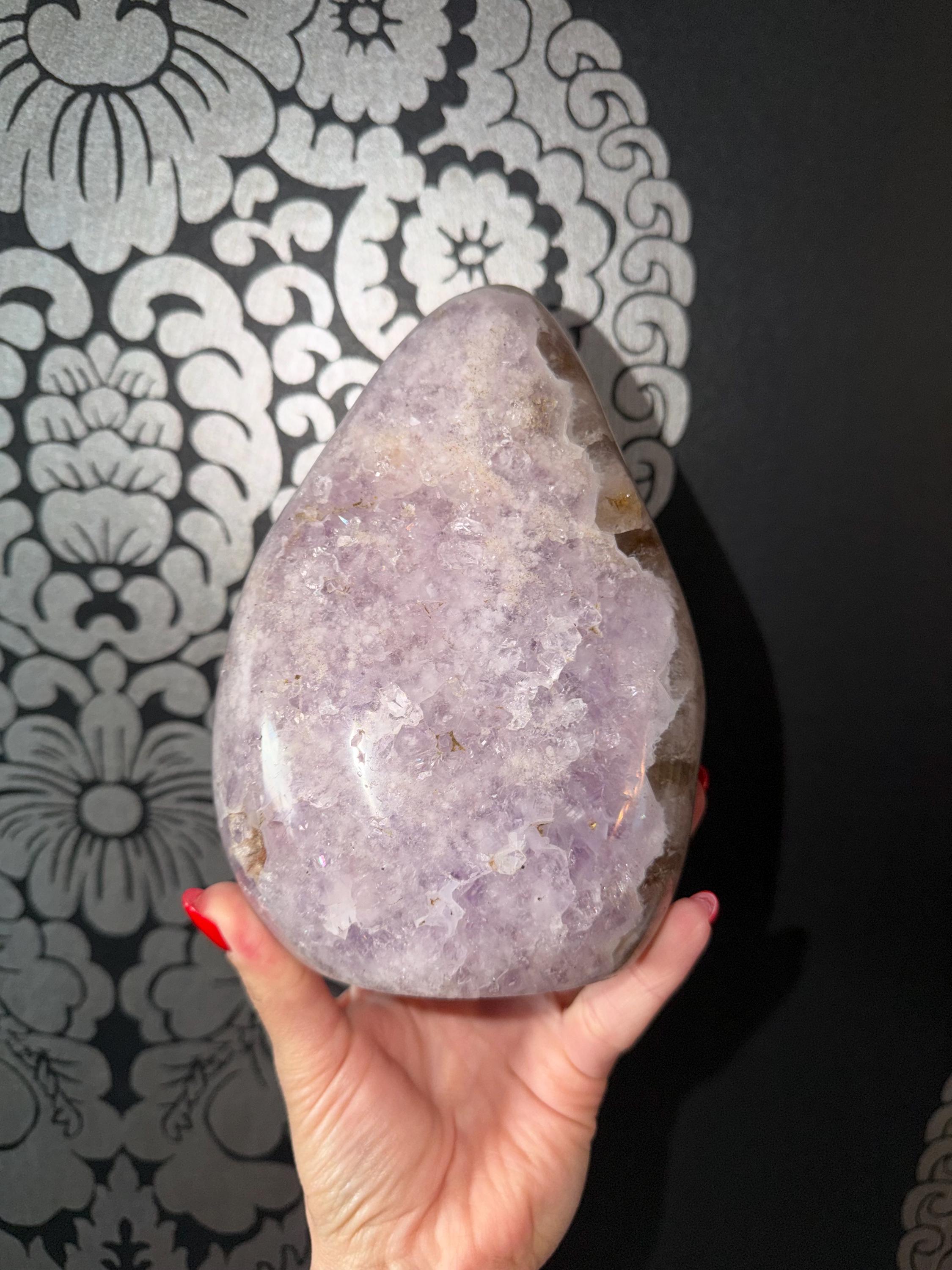 Large Amethyst & Agate Crystal • Purple Freeform Stone • Healing Decor • Natural Gemstone Home Display 17