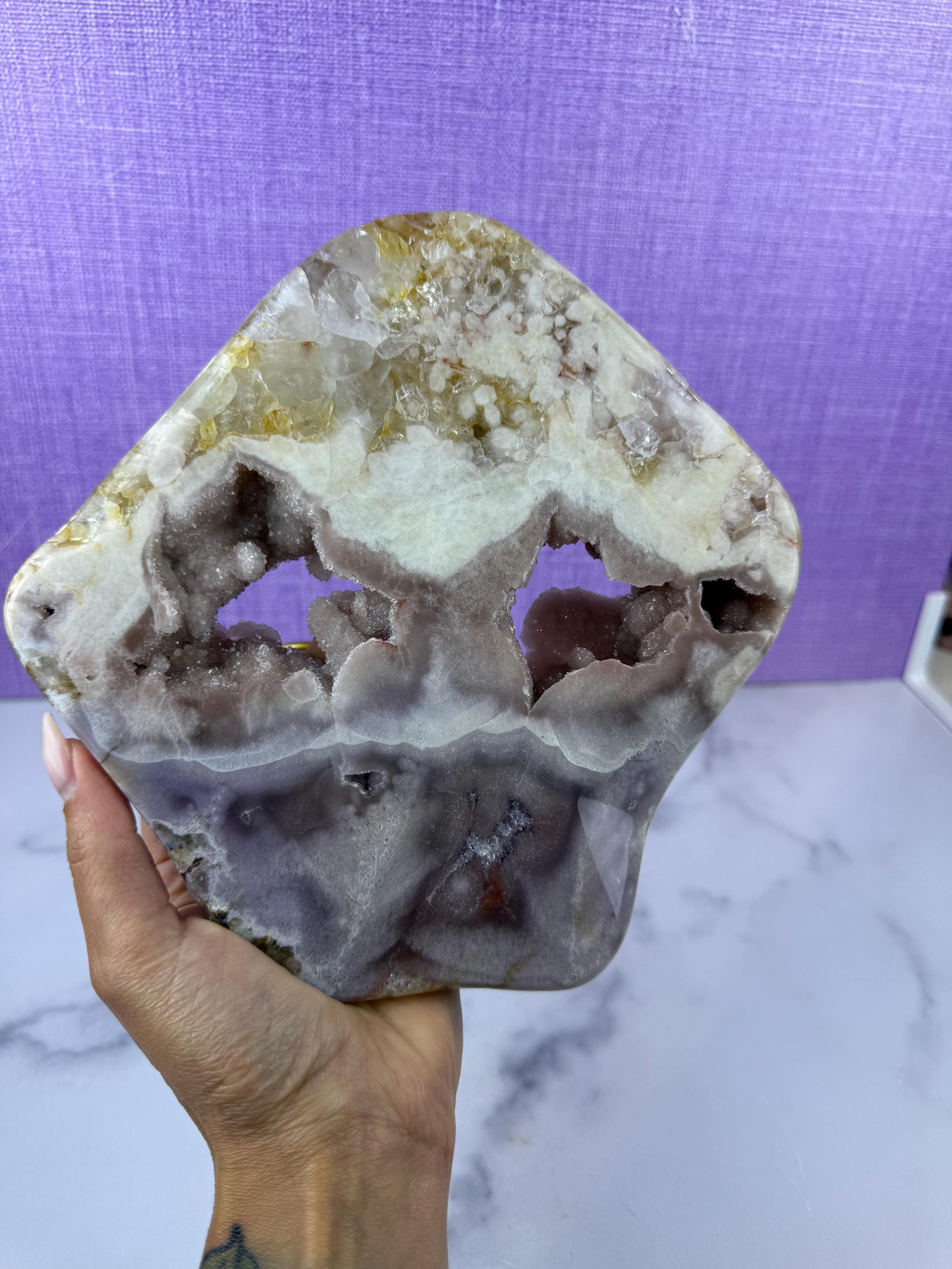 Pink Purple Amethyst Druzy Crystal Display on Stand from Brazil • Sparkling Mineral Specimen 2