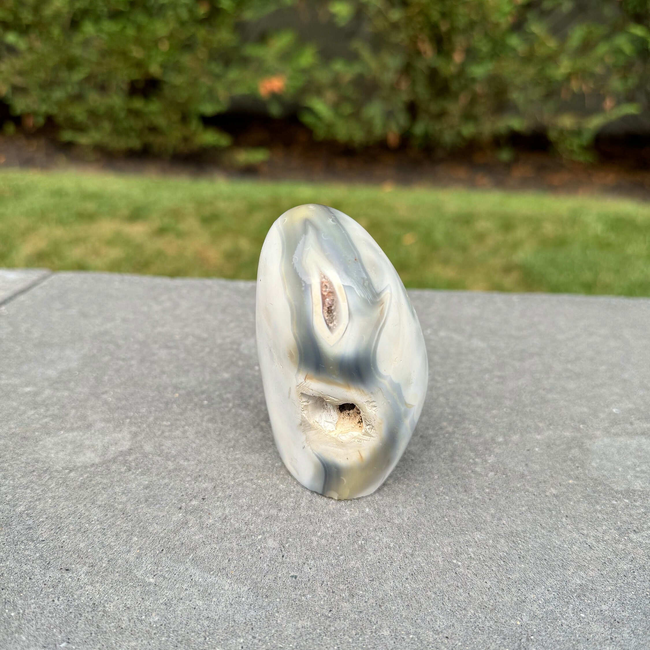 Orca Agate with Druzy Amethyst Freeform • Polished Healing Crystal • Rare Mineral Specimen • Spiritual Decor 3