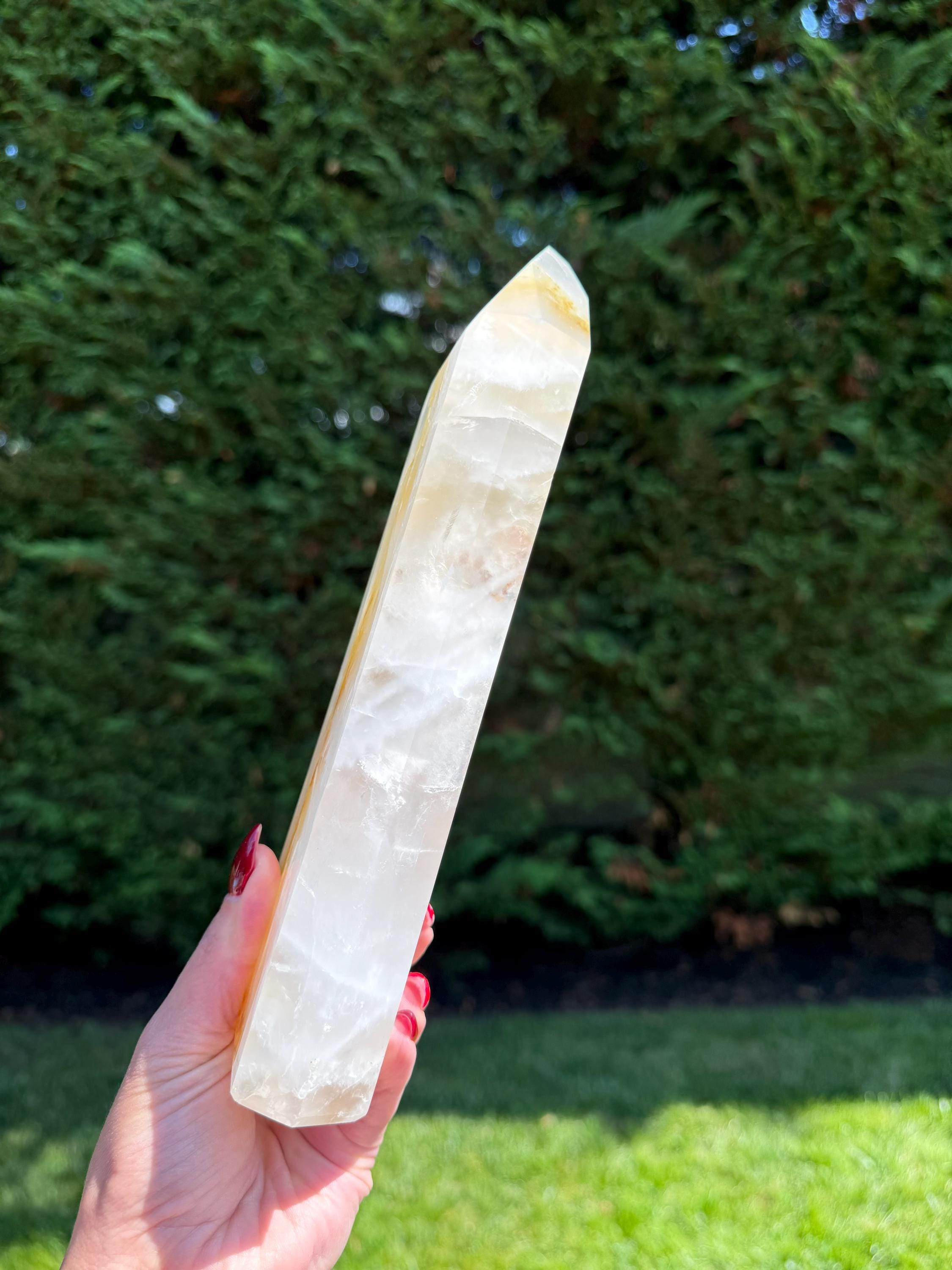 XL Golden Healer Girasol Quartz Tower • Polished Crystal Point from Brazil 10