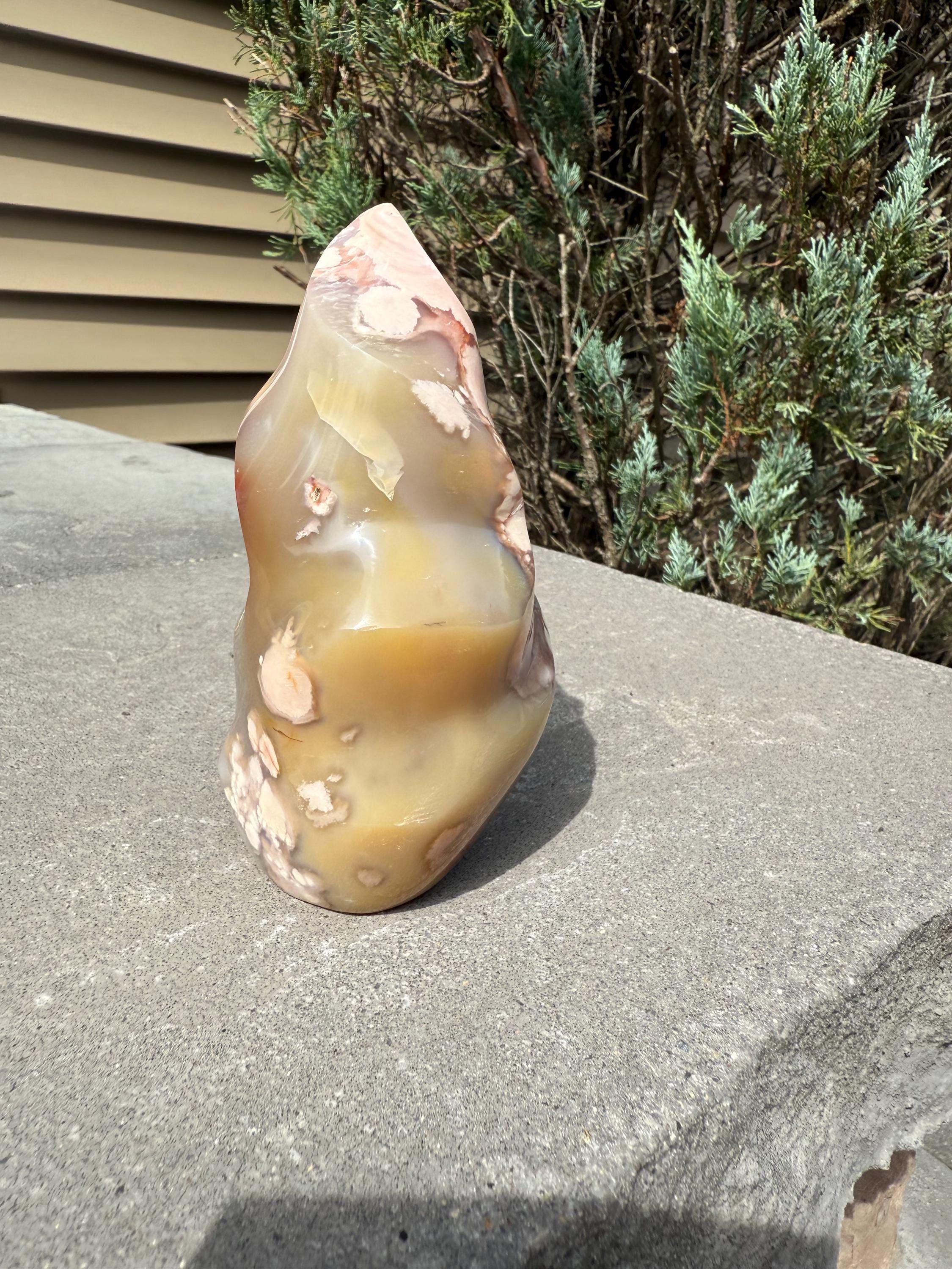 Flower Agate Flame Carving • Crystal Flame • Natural Healing Stone • Freeform Gemstone Sculpture • Spiritual Decor 5