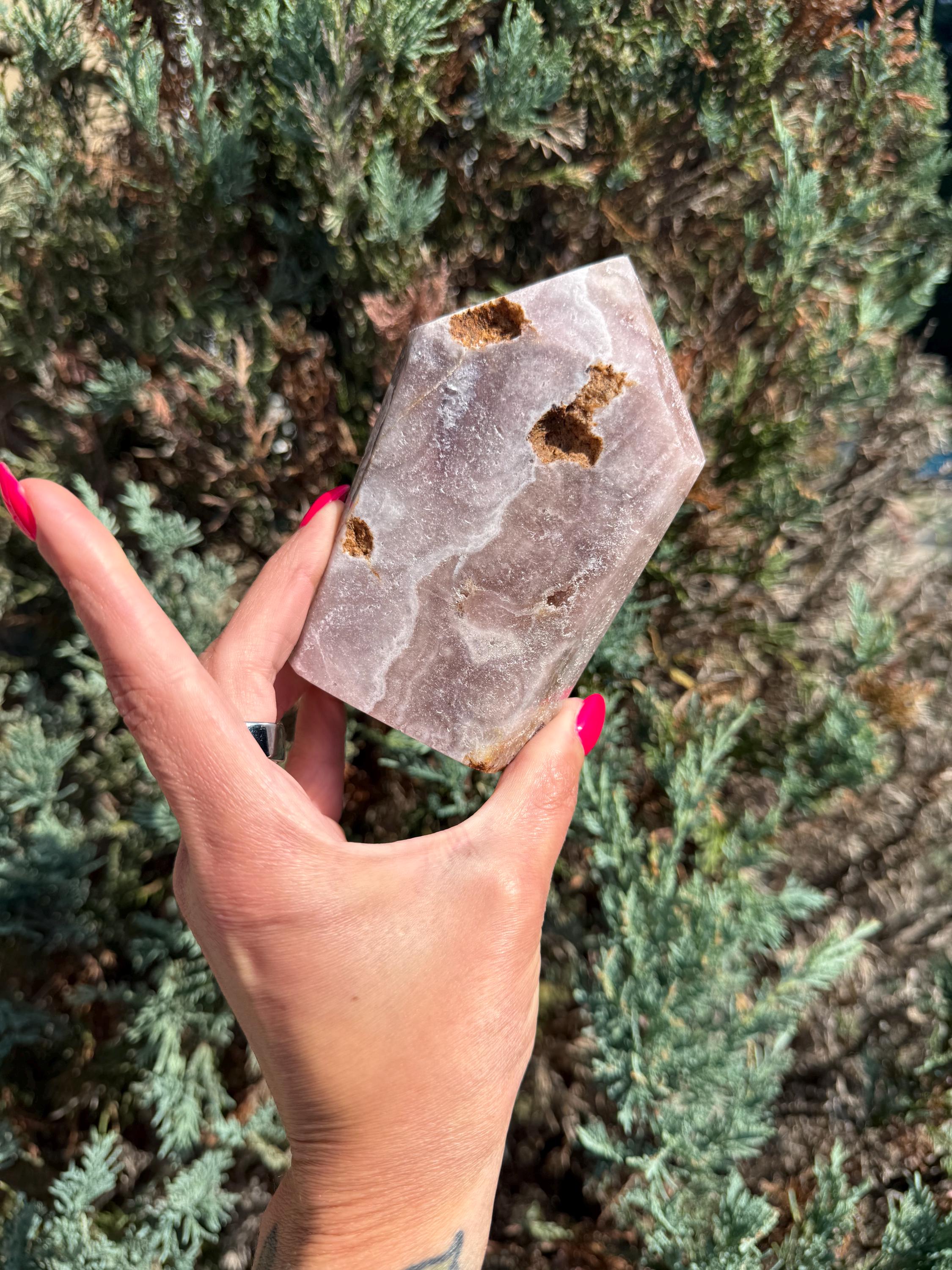 Pink Amethyst Druzy Tower • Heart Chakra Crystal • Spiritual Healing Decor (1lb, 4.6" H) 8