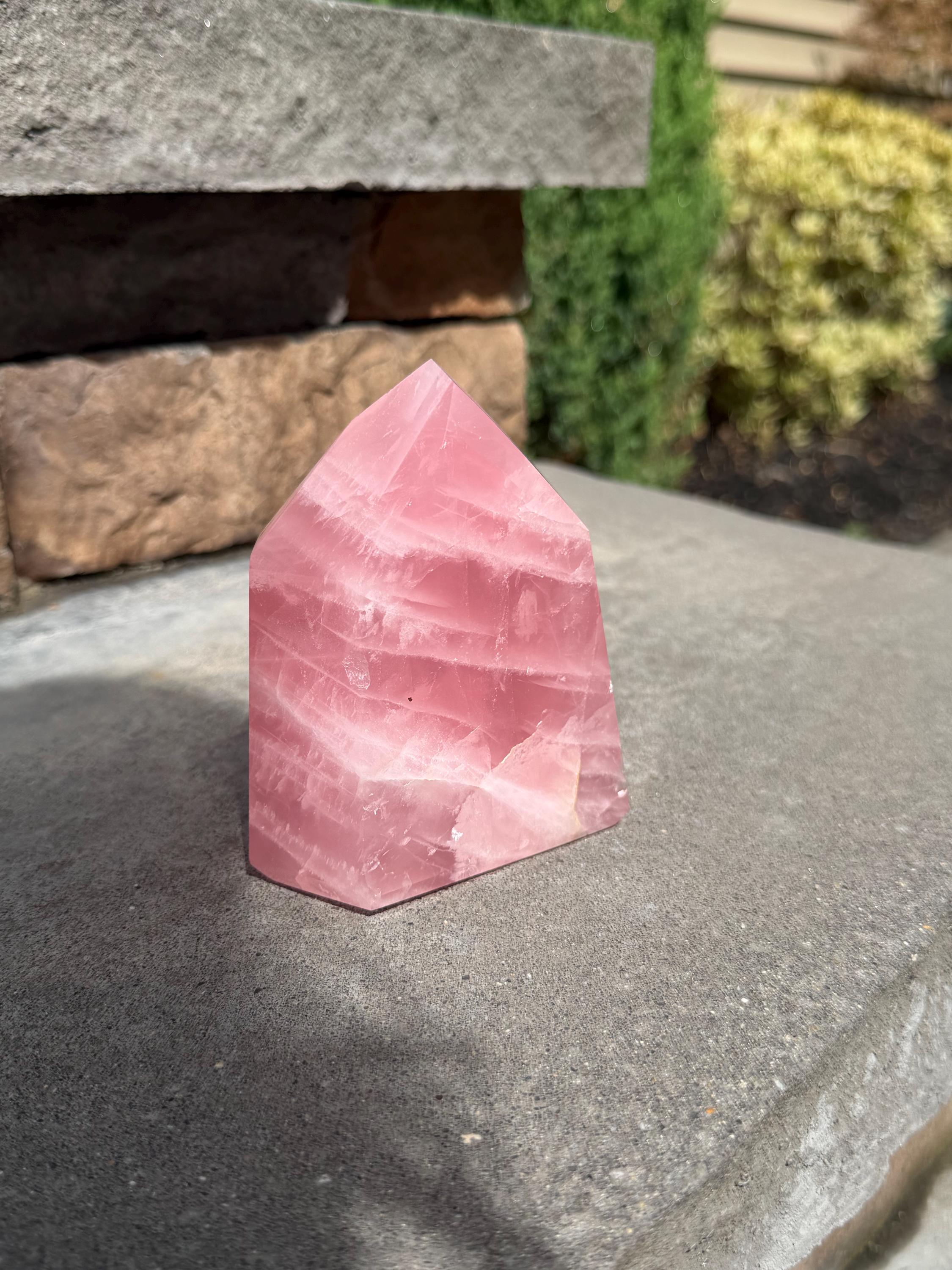 Brazilian Rose Quartz Chunky Point: Polished Pink Crystal Specimen (4"x3.5") 10