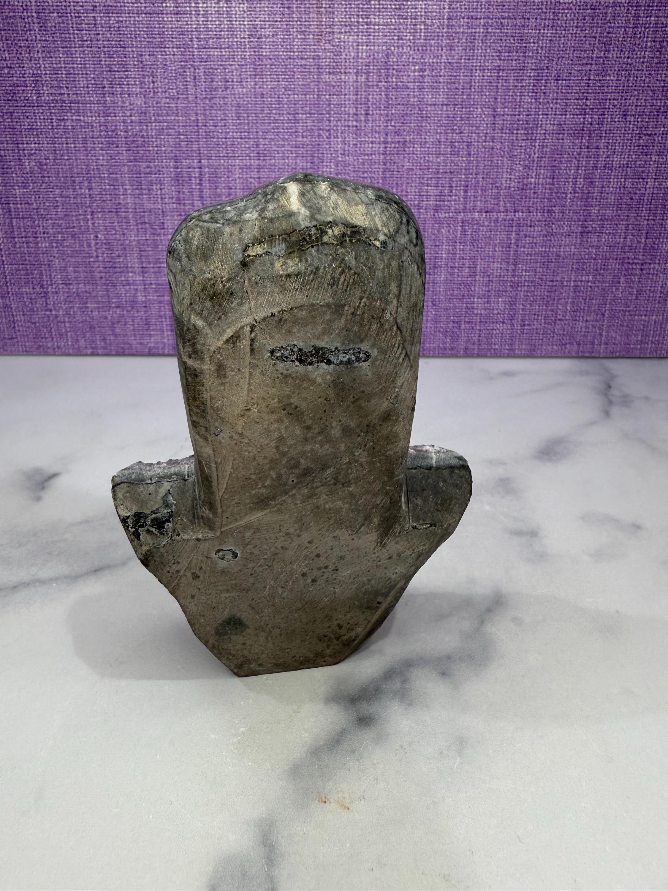 Large Amethyst Druzy Hamsa Hand Carving • Spiritual Protection, Peace Decor 7