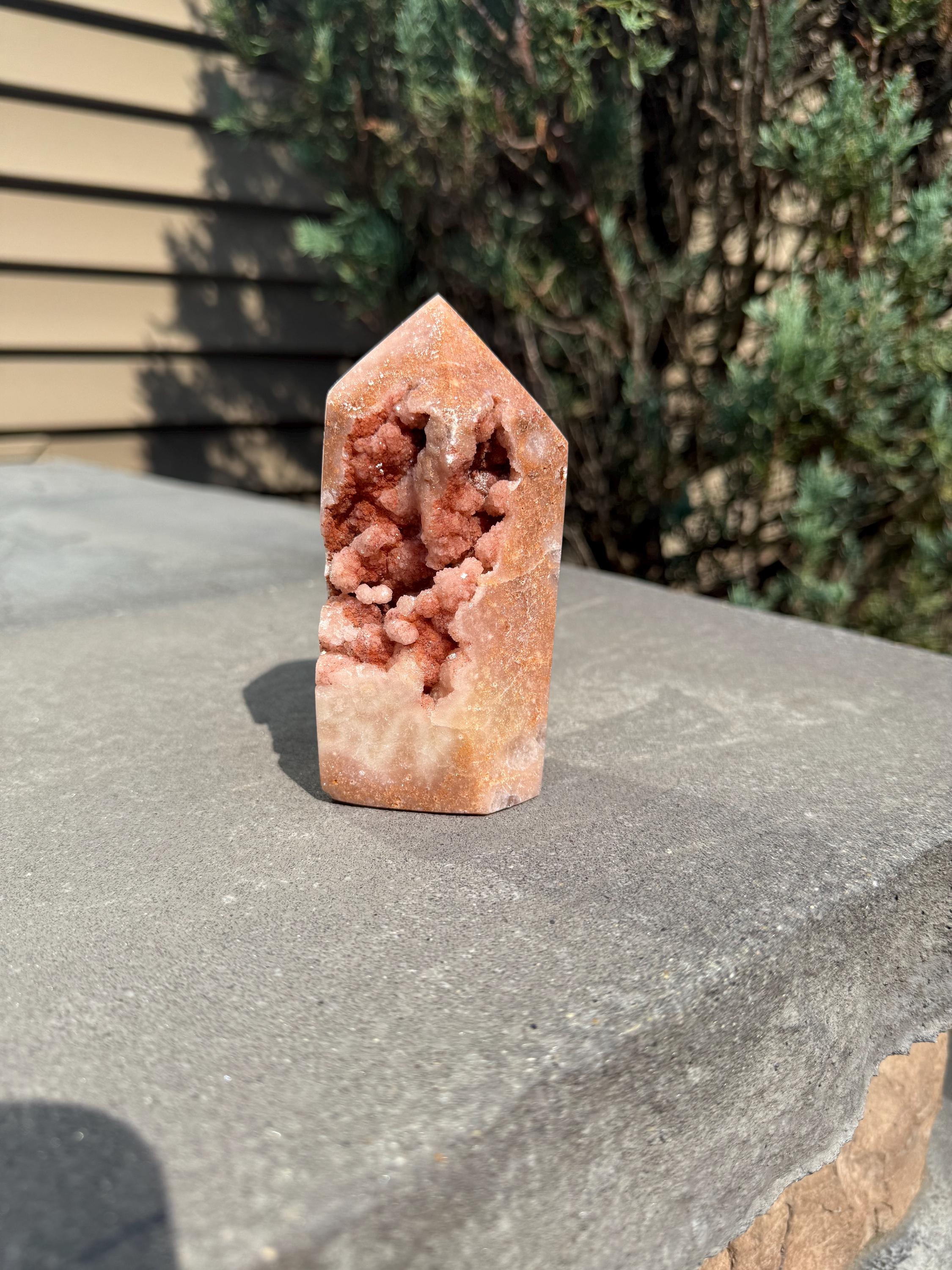Pink Amethyst Druzy Tower • Sparkly Crystal Point • Healing Stone • Spiritual Decor • Quartz Tower 7