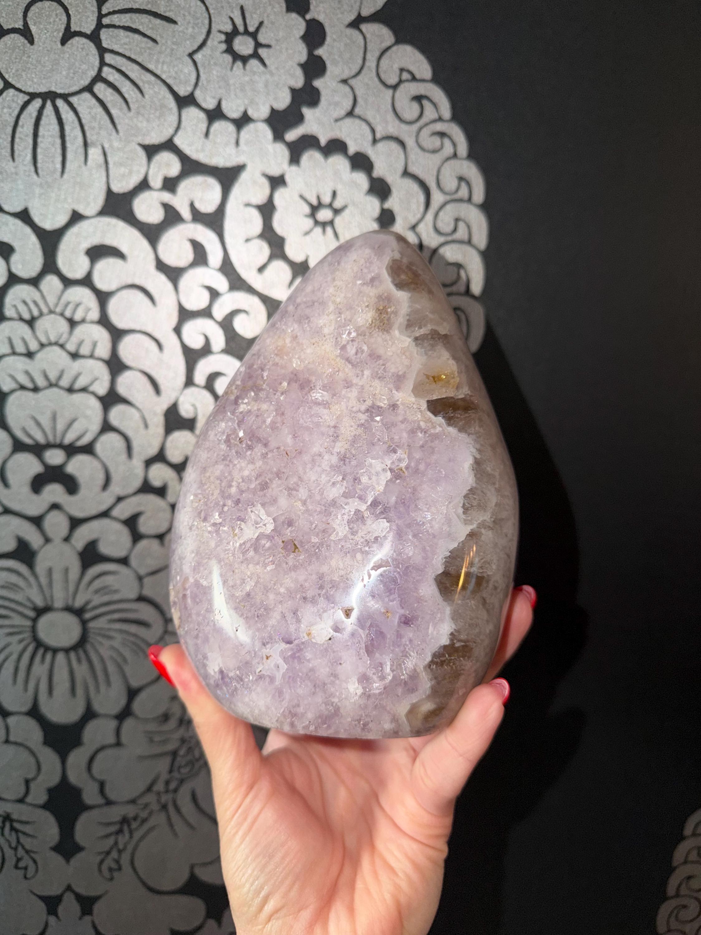 Large Amethyst & Agate Crystal • Purple Freeform Stone • Healing Decor • Natural Gemstone Home Display 16
