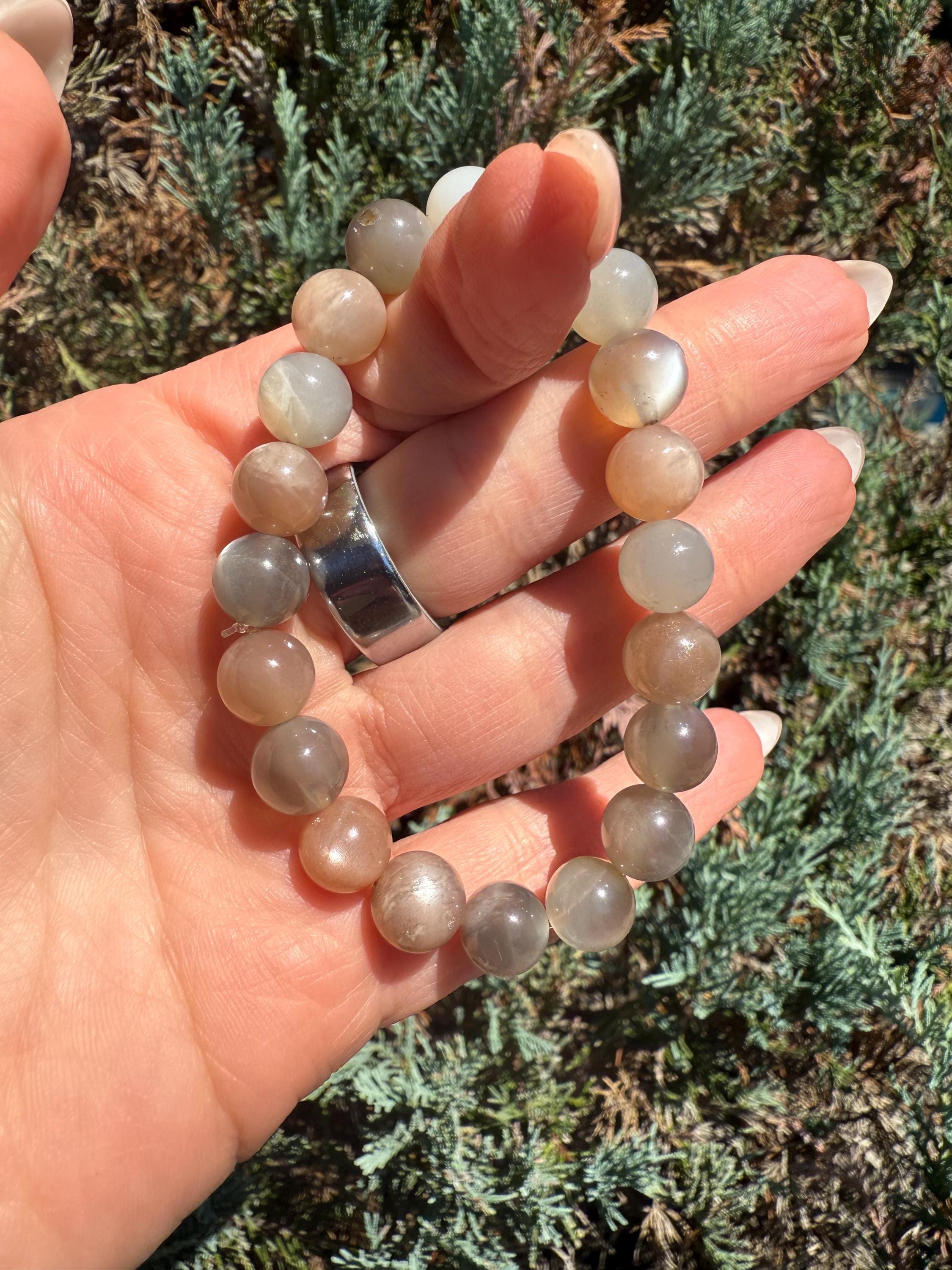 Assorted Moonstone Stretch Beaded Bracelet, Intuition Balance Crystal Jewelry (9mm) 5