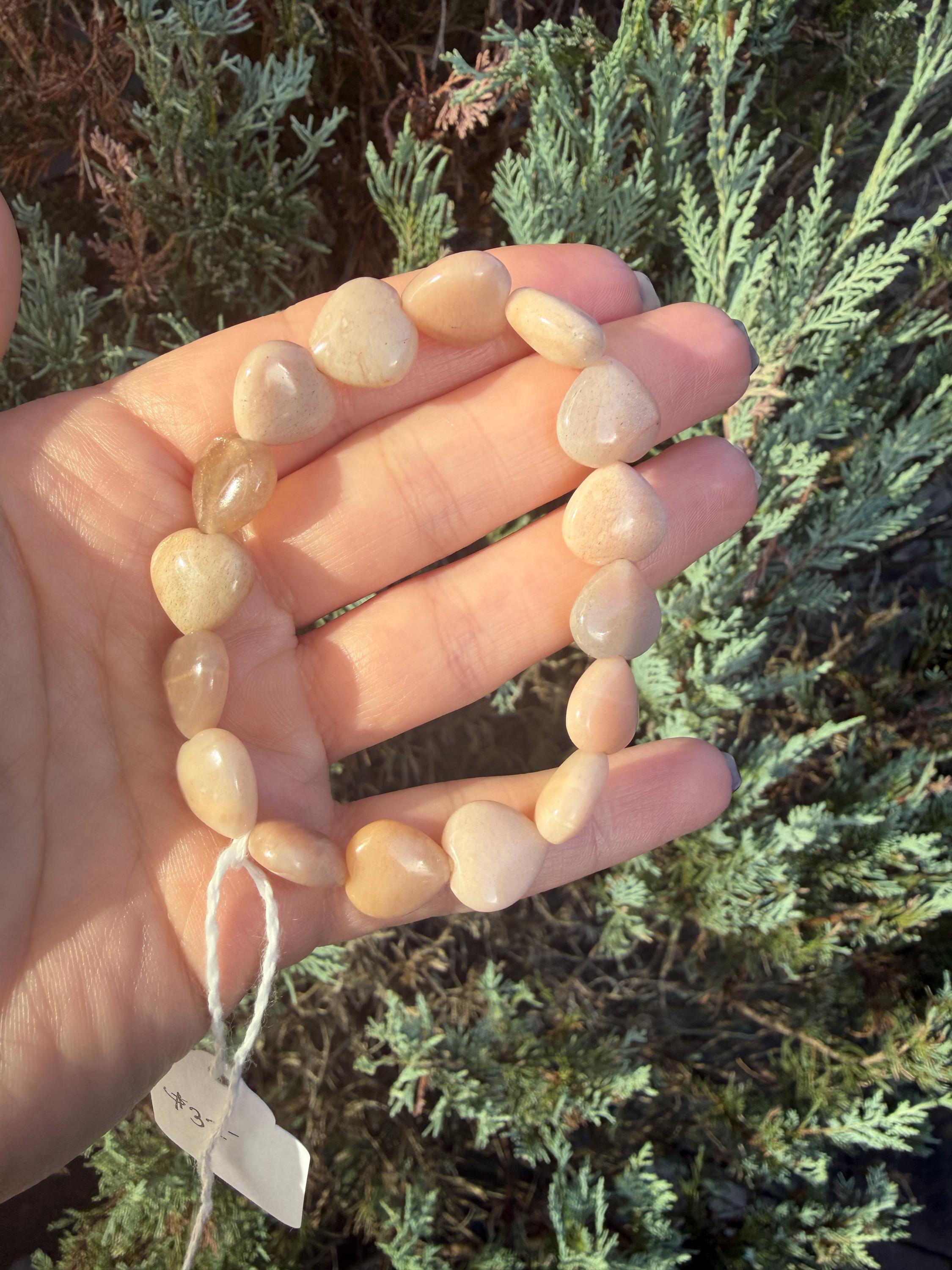 Peach Moonstone Heart Bracelet • Nurturing Crystal Jewelry • Love Intuition Stone 5