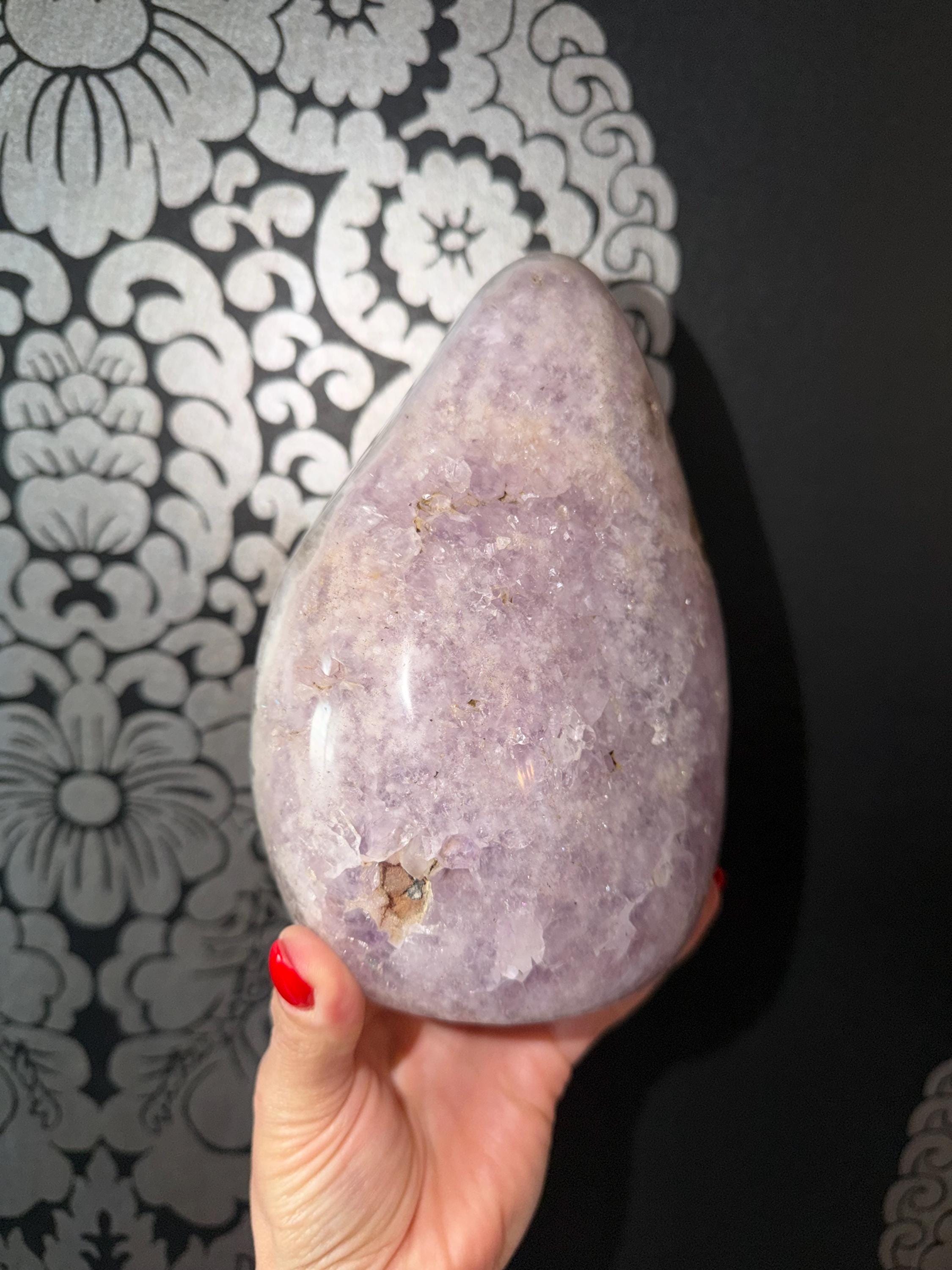 Large Amethyst & Agate Crystal • Purple Freeform Stone • Healing Decor • Natural Gemstone Home Display 11