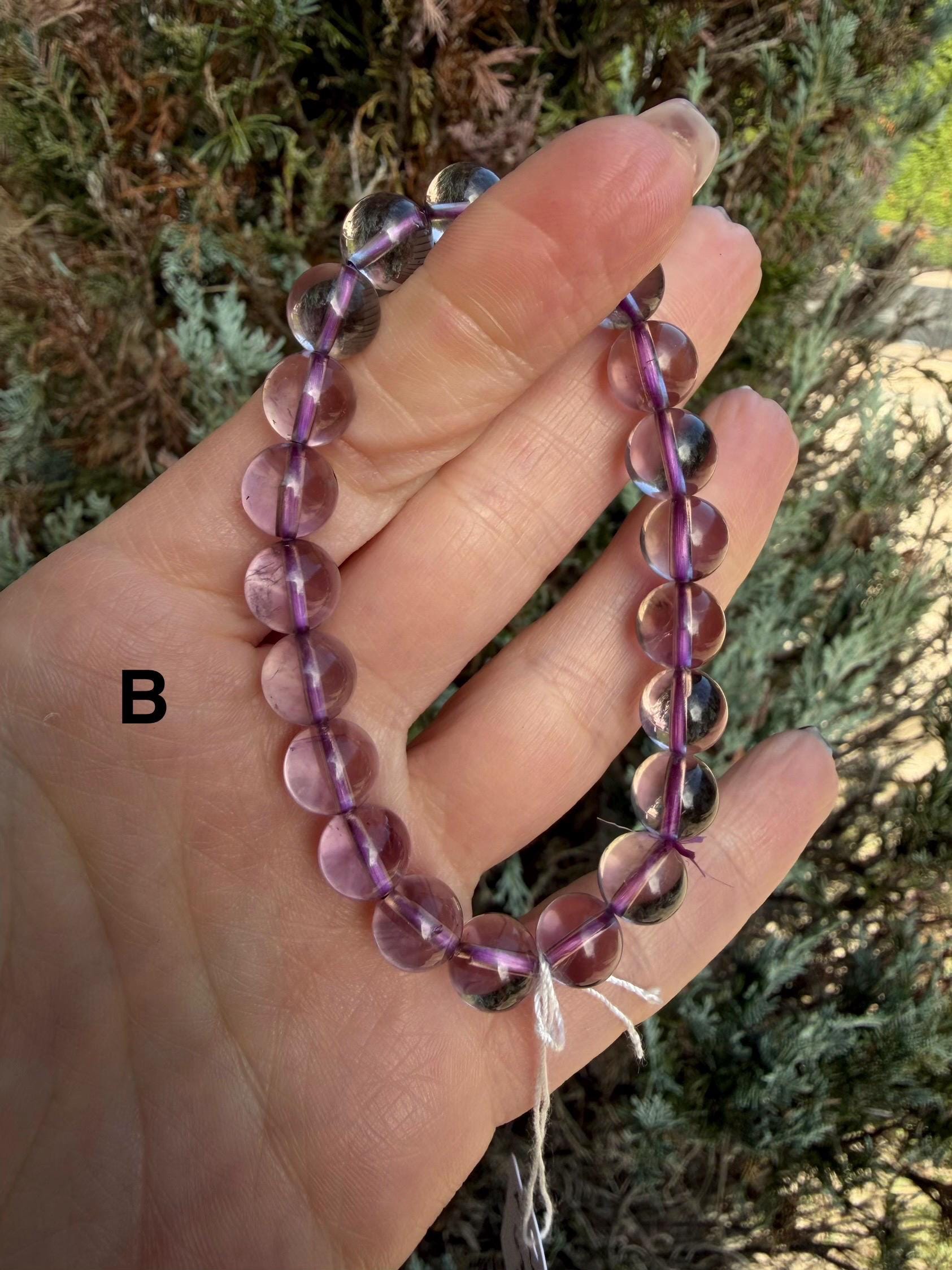 Natural Amethyst Crystal Beaded Bracelets • Polished Gemstone Healing Jewelry 14