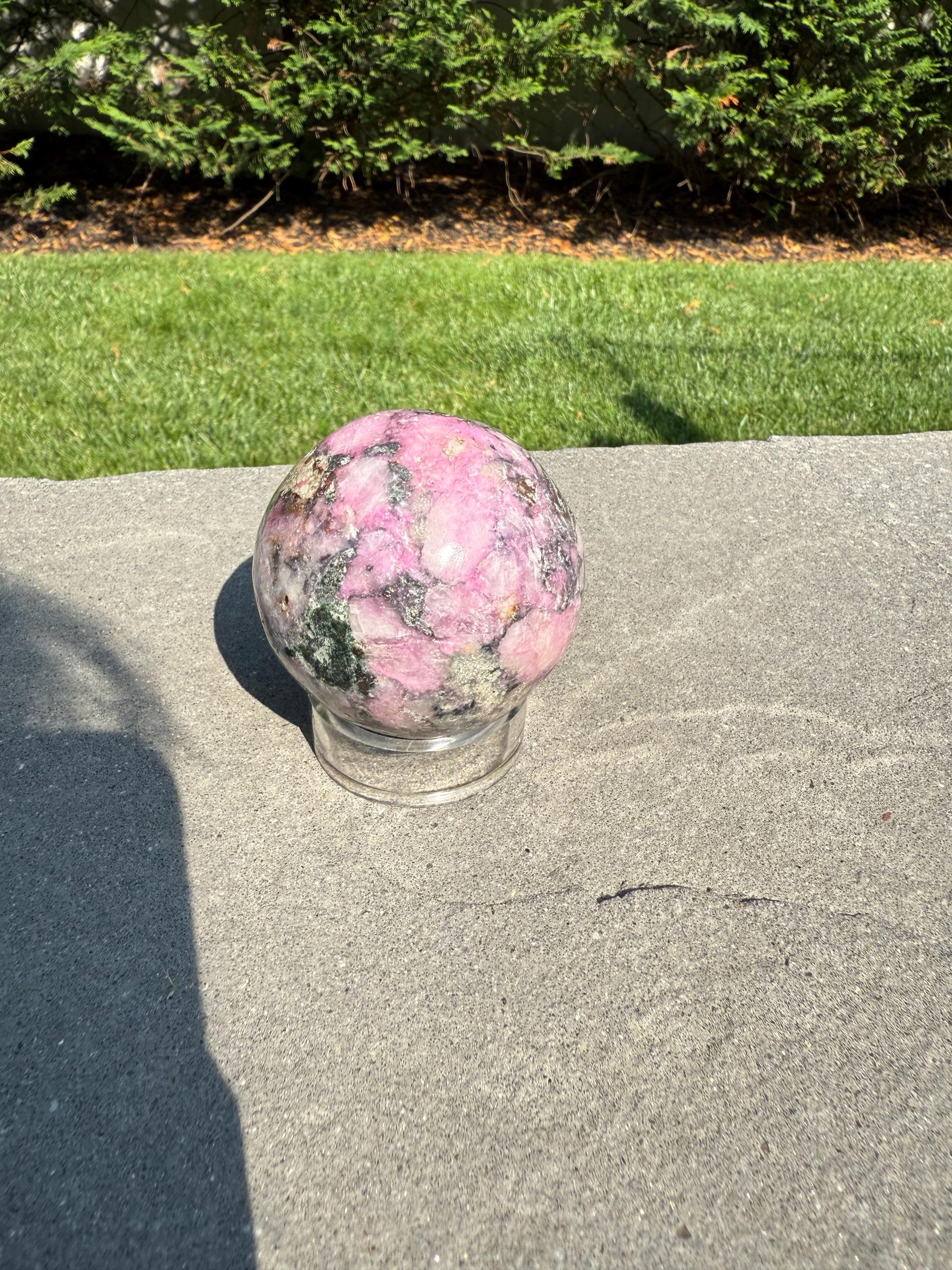 Cobaltoan Calcite Sphere • Pink Heart Chakra Crystal • Emotional Healing Stone (62MM) 5