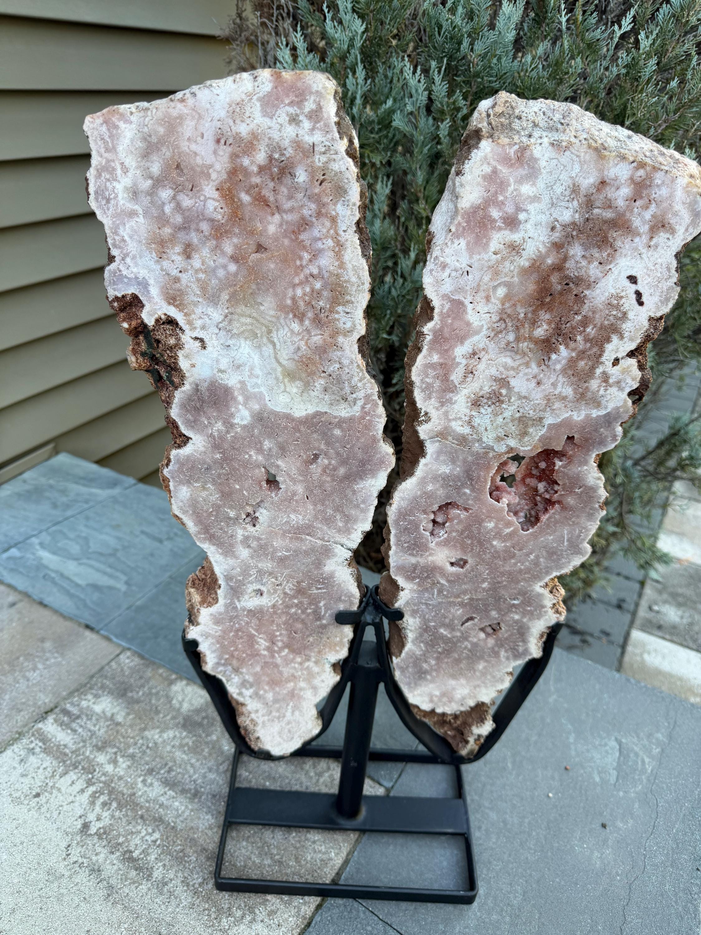 Pink Amethyst Statement Crystal Wings on Custom Stand: Luxury Crystal Décor 5