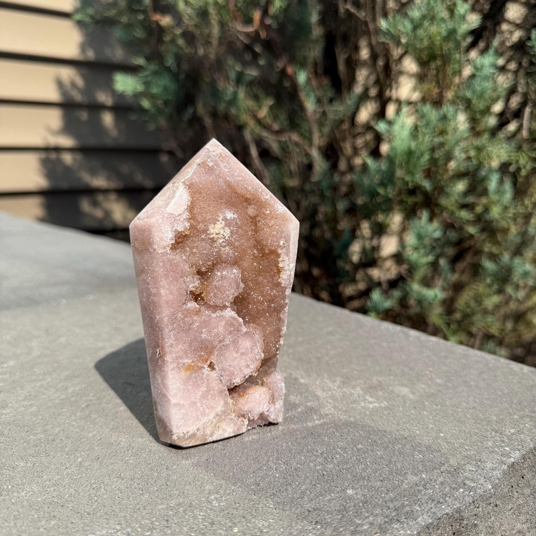 Pink Amethyst Druzy Tower • Heart Chakra Crystal • Spiritual Healing Decor (1lb, 4.6" H) 2