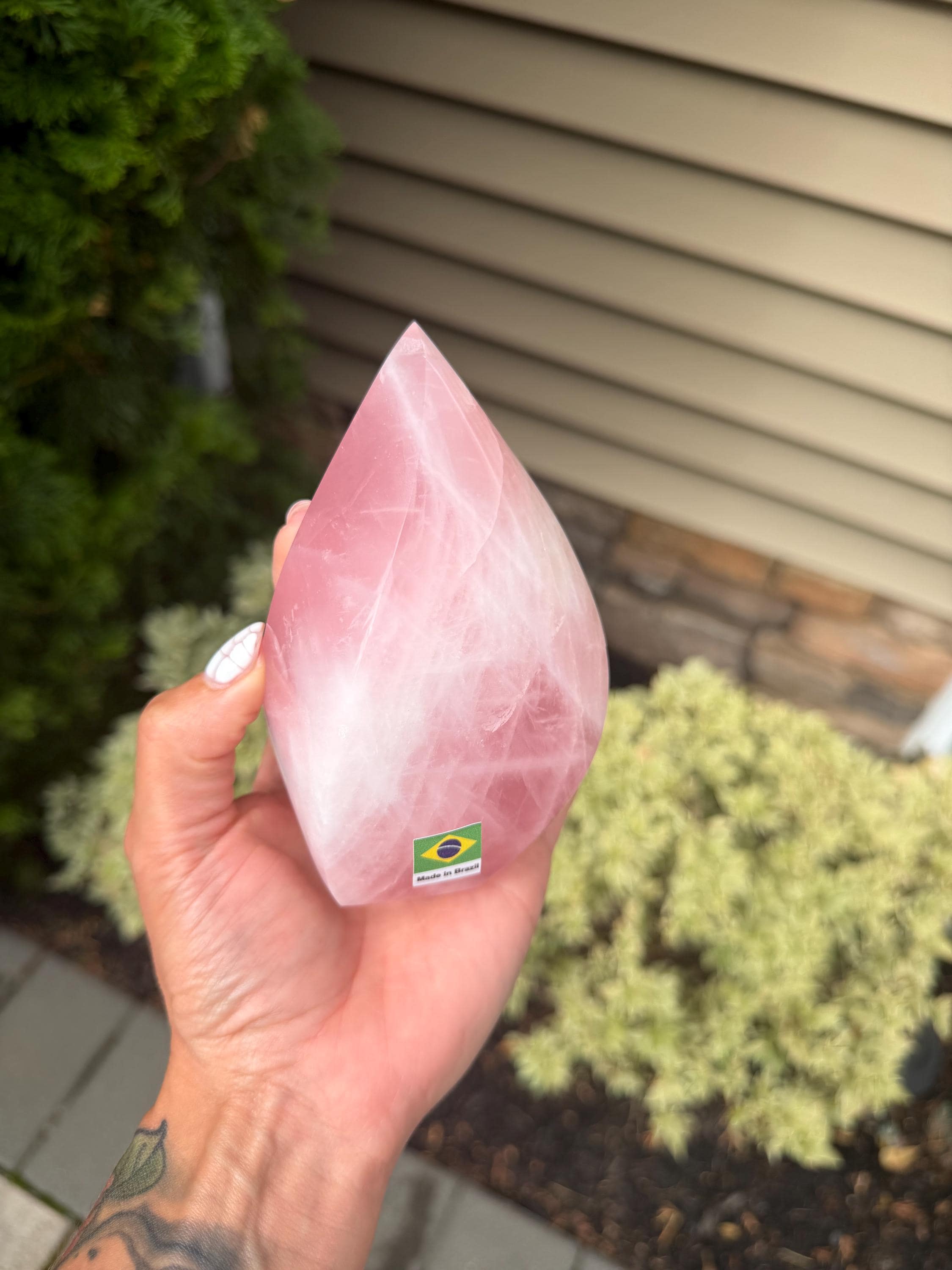 Brazilian Rose Quartz Crystal Flame 17