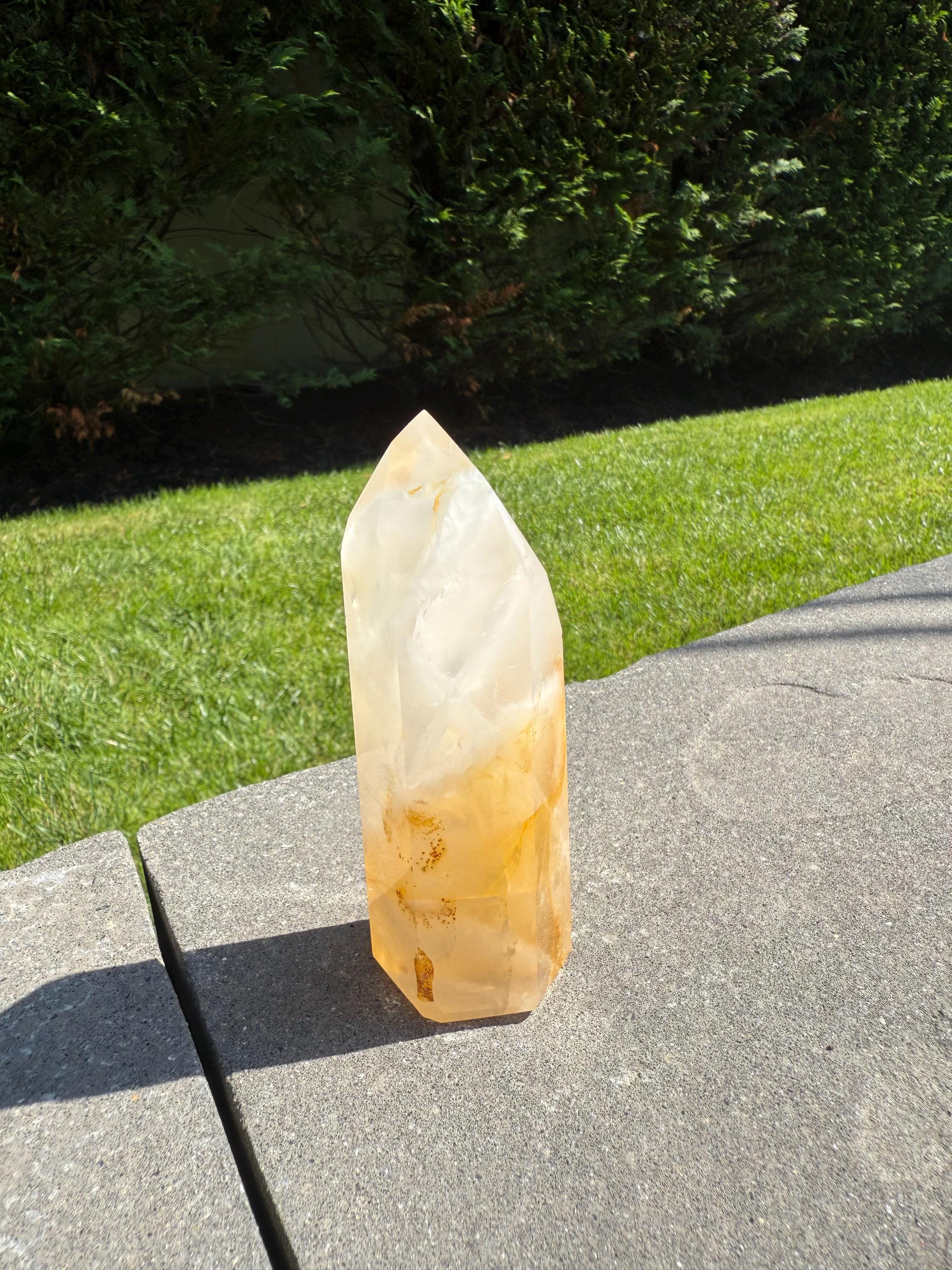 Golden Healer & Girasol Quartz Crystal Tower • Brazil • Polished Crystal Point • Healing Stone • Mineral Specimen 9