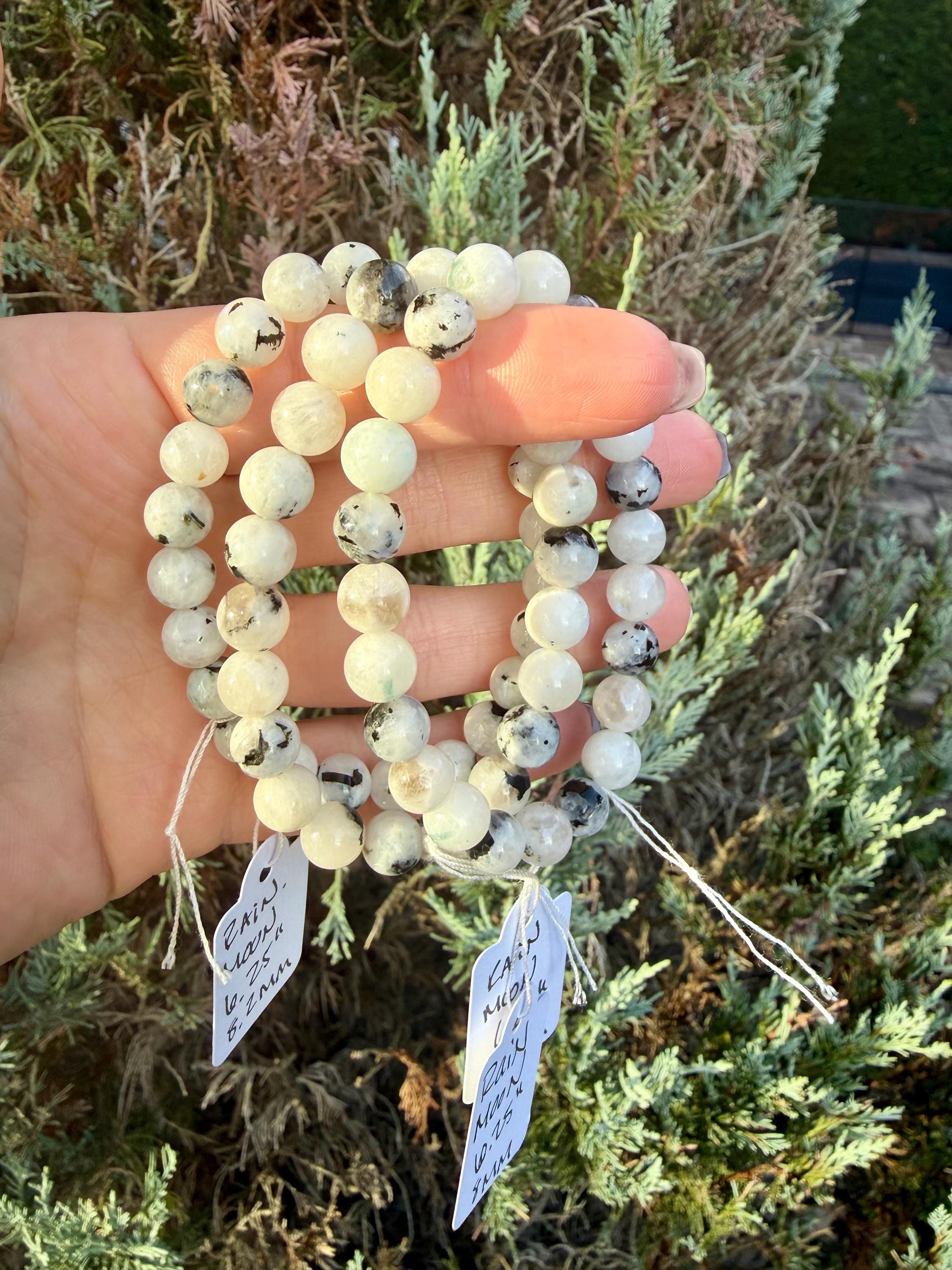 Rainbow Moonstone 8mm Beaded Bracelet • Blue Flash Intuition Stone, Feminine Energy Jewelry 8