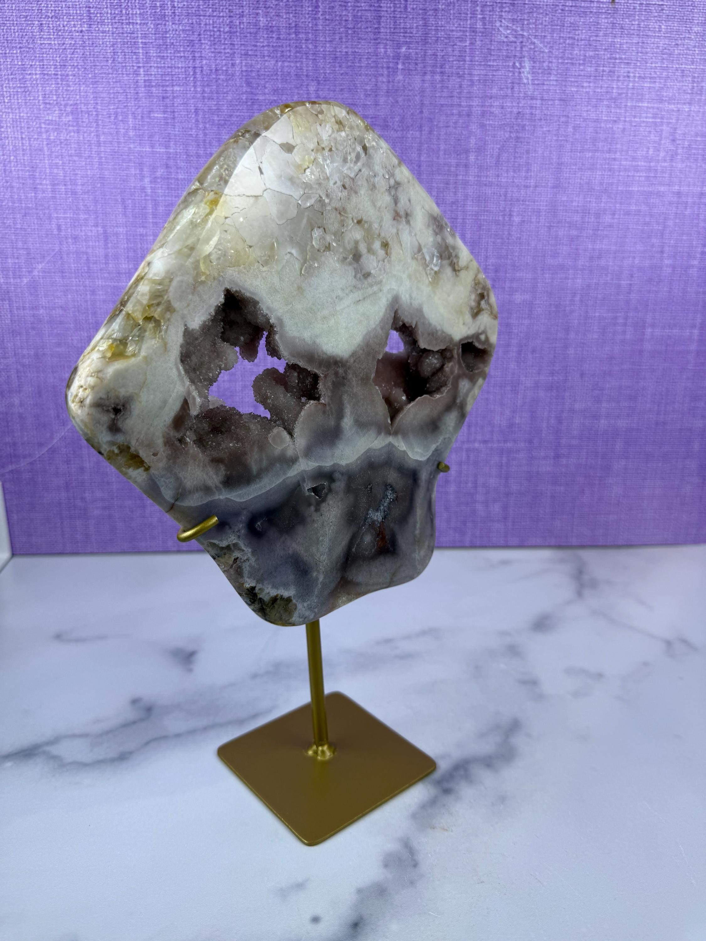 Pink Purple Amethyst Druzy Crystal Display on Stand from Brazil • Sparkling Mineral Specimen 6