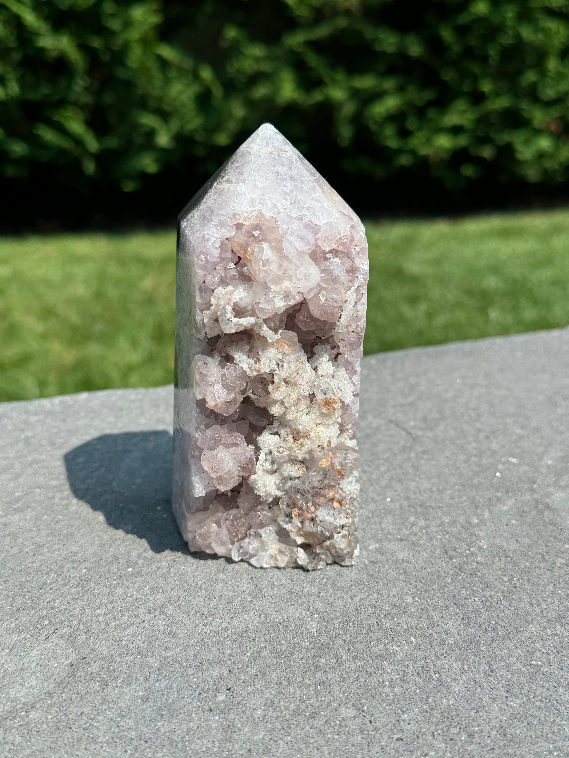Purple Amethyst Crystal Tower • Banded Sugar Druzy • Polished Point Healing Stone 4