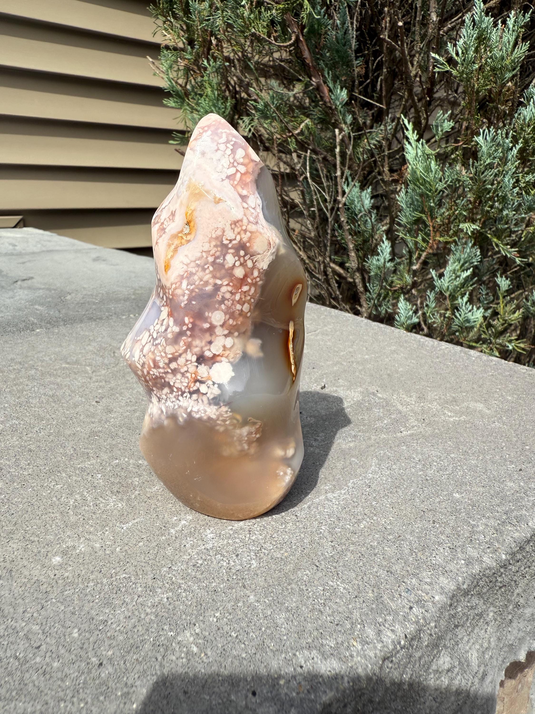 Flower Agate Flame Carving • Crystal Flame • Natural Healing Stone • Freeform Gemstone Sculpture • Spiritual Decor 7