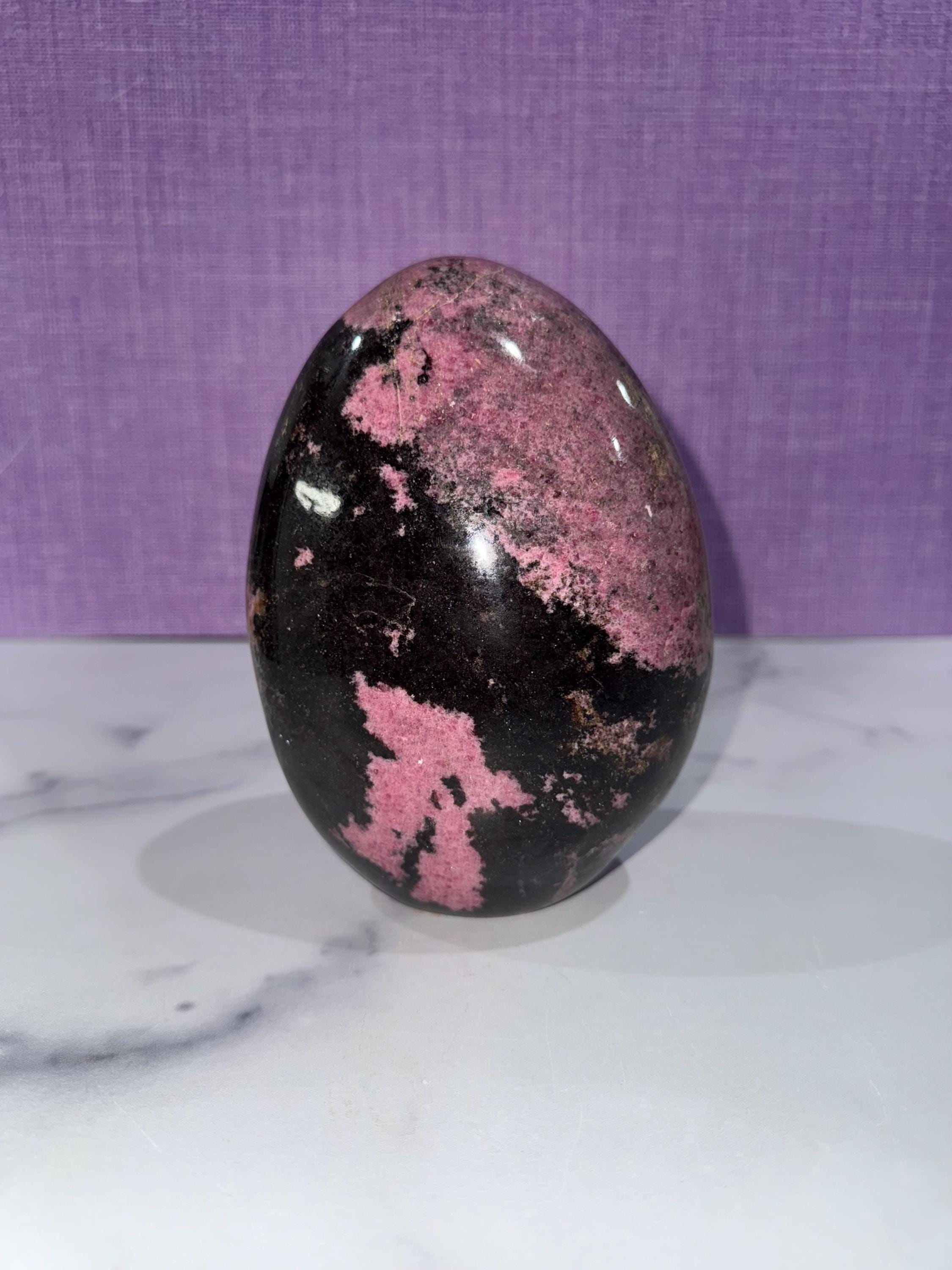 XL Rhodonite Crystal Freeform • Polished Pink Black Gemstone Madagascar Specimen 2