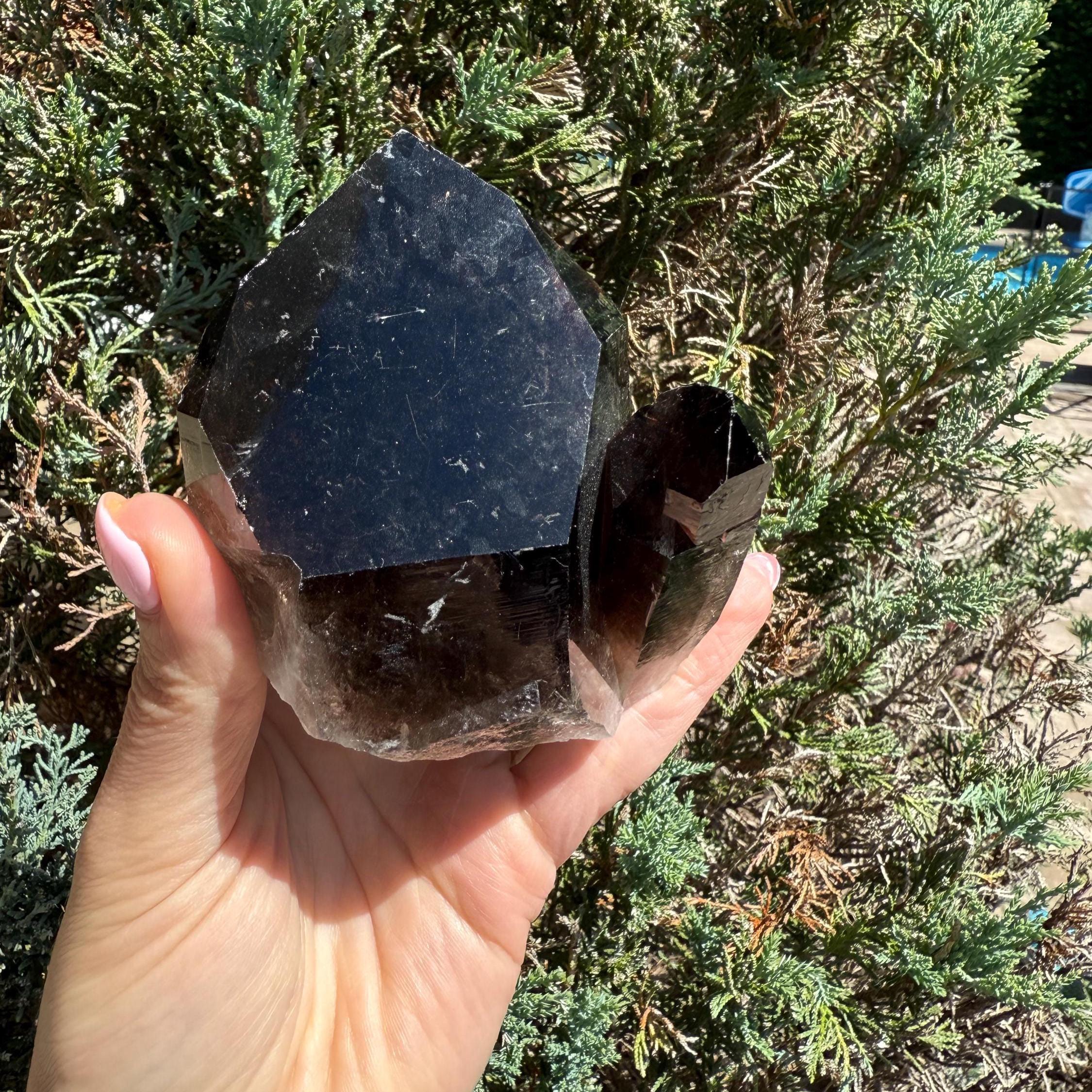 Smoky Quartz Crystal Cluster • Grounding Stone • Reiki Healing Decor • Natural Mineral Specimen • Spiritual Home Decor