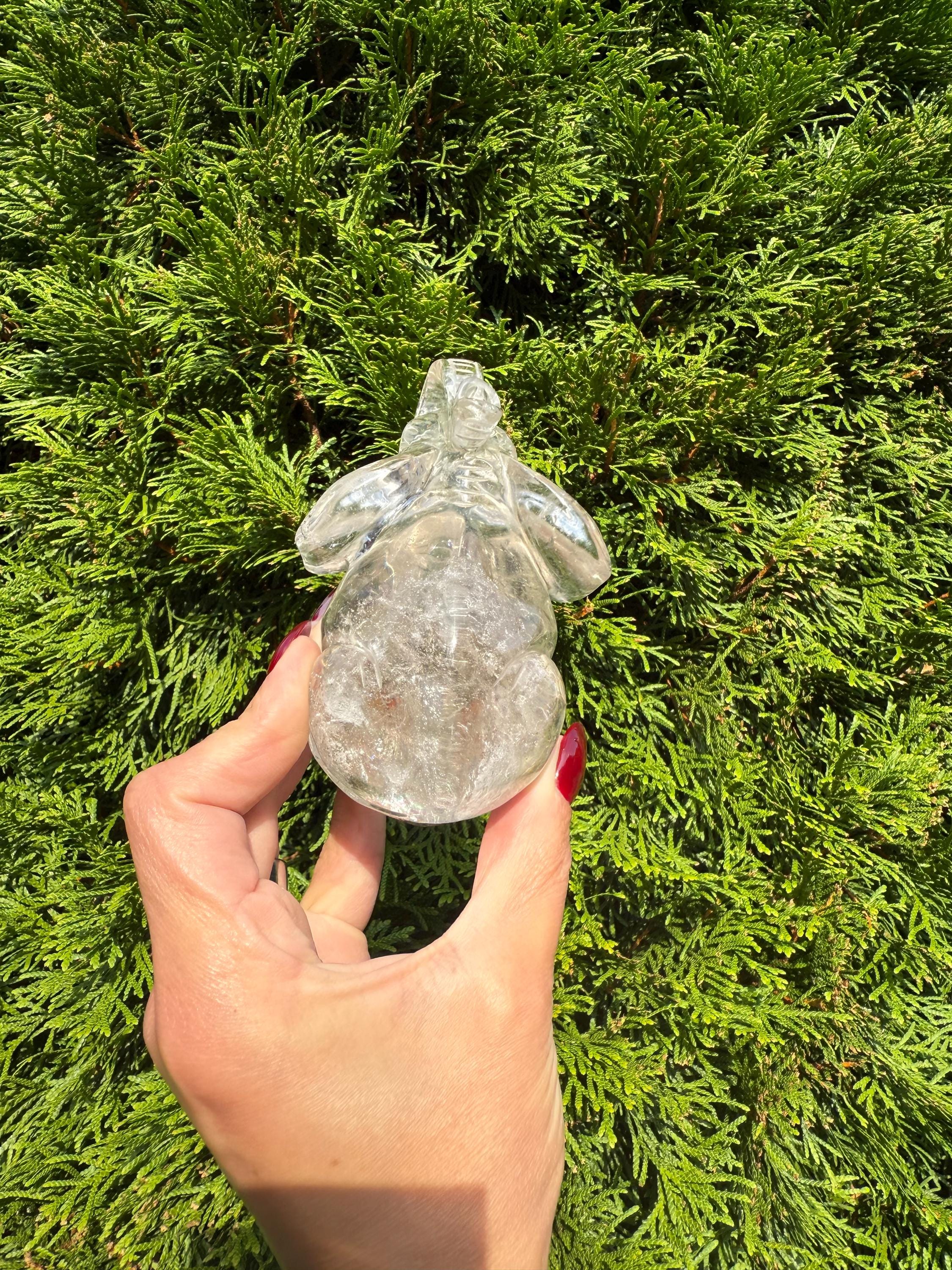 Garden Quartz Elephant Crystal Carving • Hand Carved Lodolite Animal Figurine 13