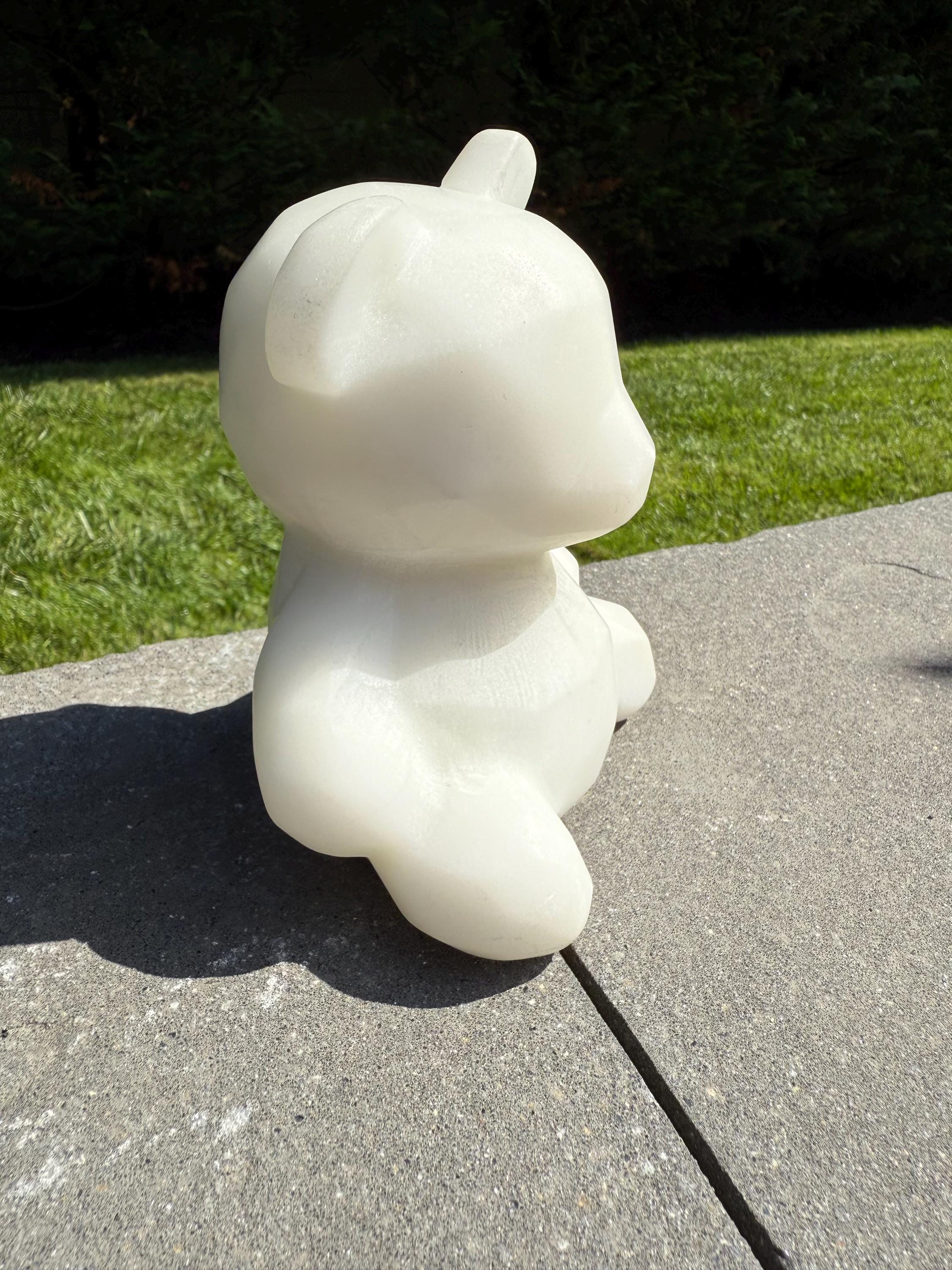 XL White Jade Bear Carving • Hand Carved Crystal Animal Sculpture • Spiritual Decor 7