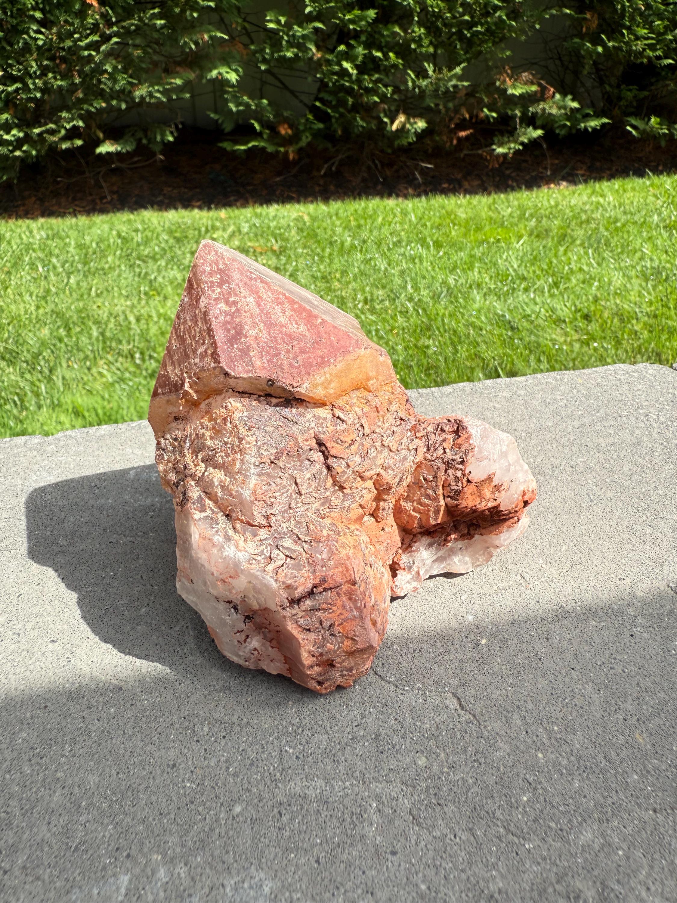 Hematite Included Quartz Crystal Cluster: Grounding & Energizing Natural Indian Specimen 4
