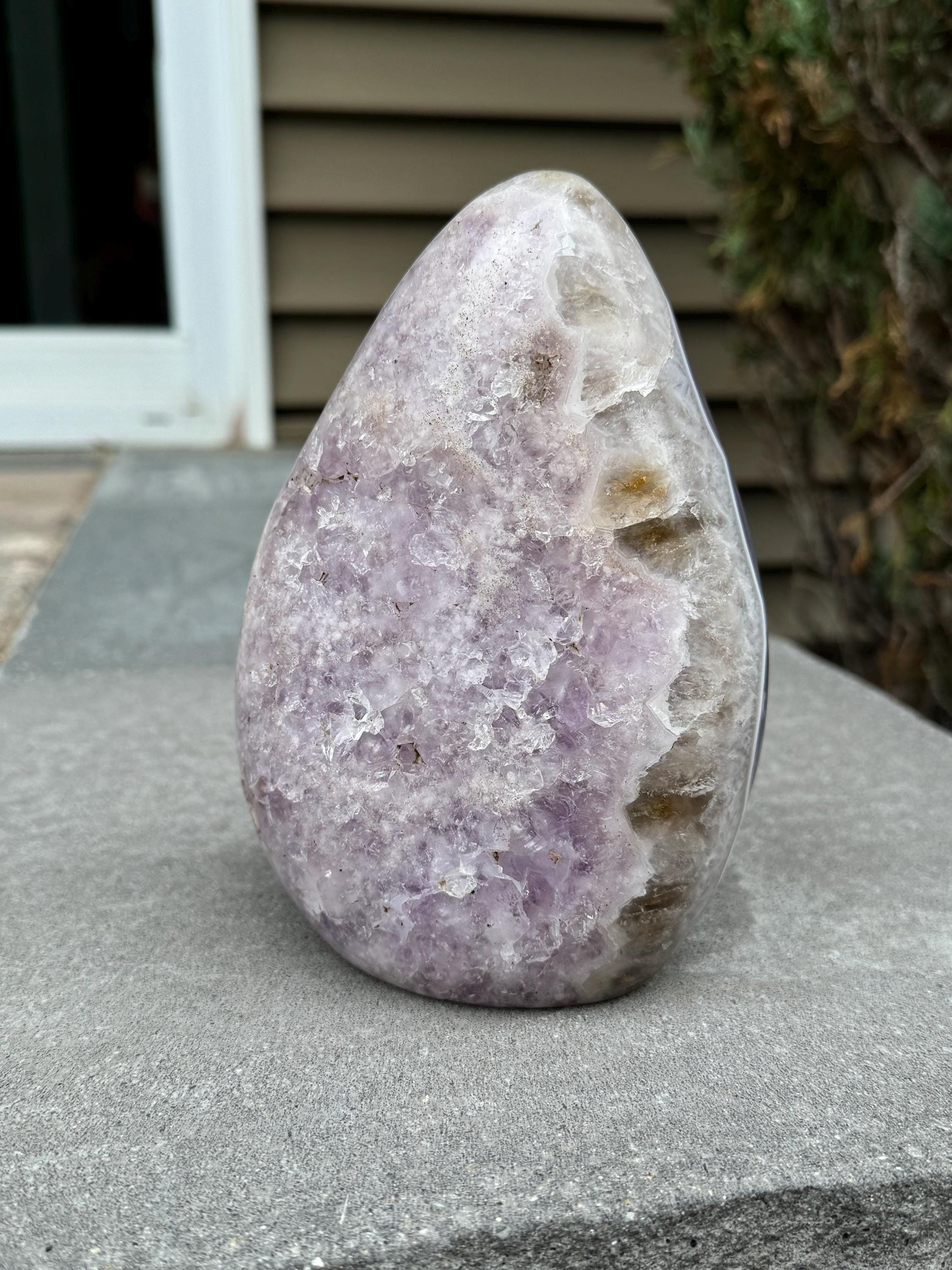 Large Amethyst & Agate Crystal • Purple Freeform Stone • Healing Decor • Natural Gemstone Home Display