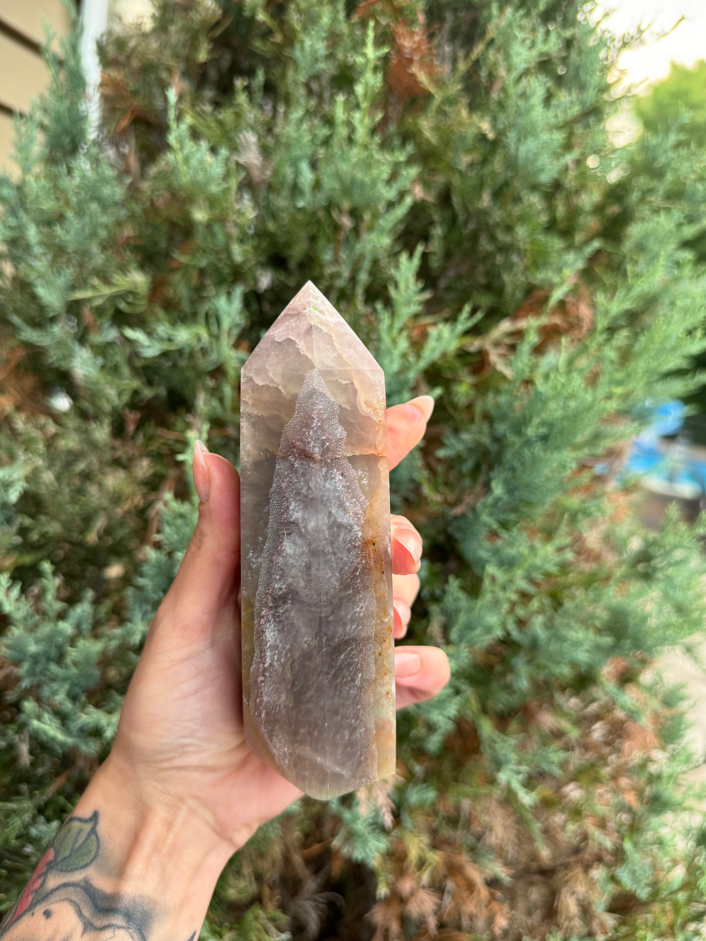 Banded Feather Fluorite Tower • Natural Crystal Decor, Healing Stone, Polished Point 5