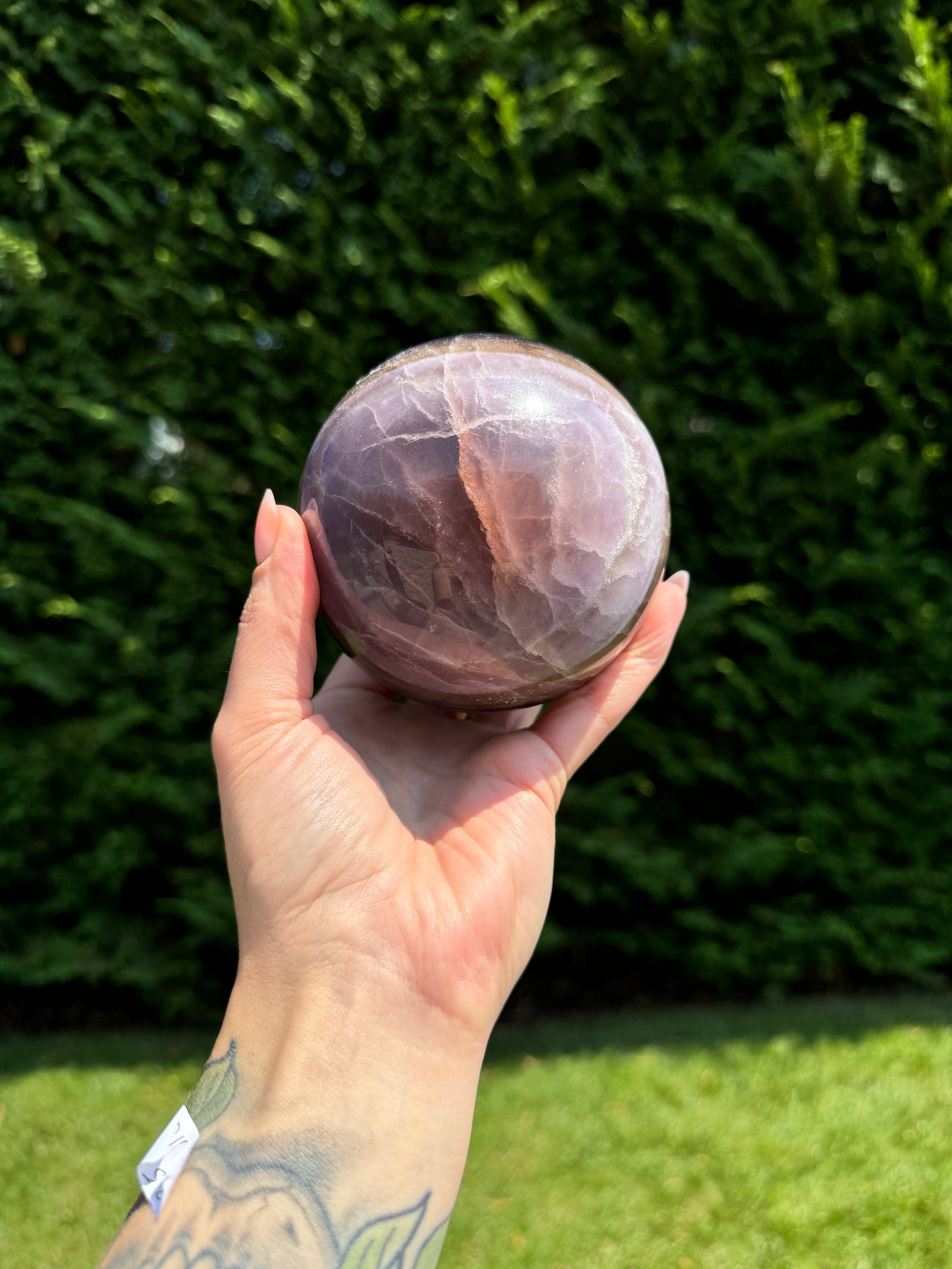Purple Banded Fluorite Crystal Sphere • 94mm • Polished Healing Crystal Orb • Mineral Specimen • Spiritual Decor 3