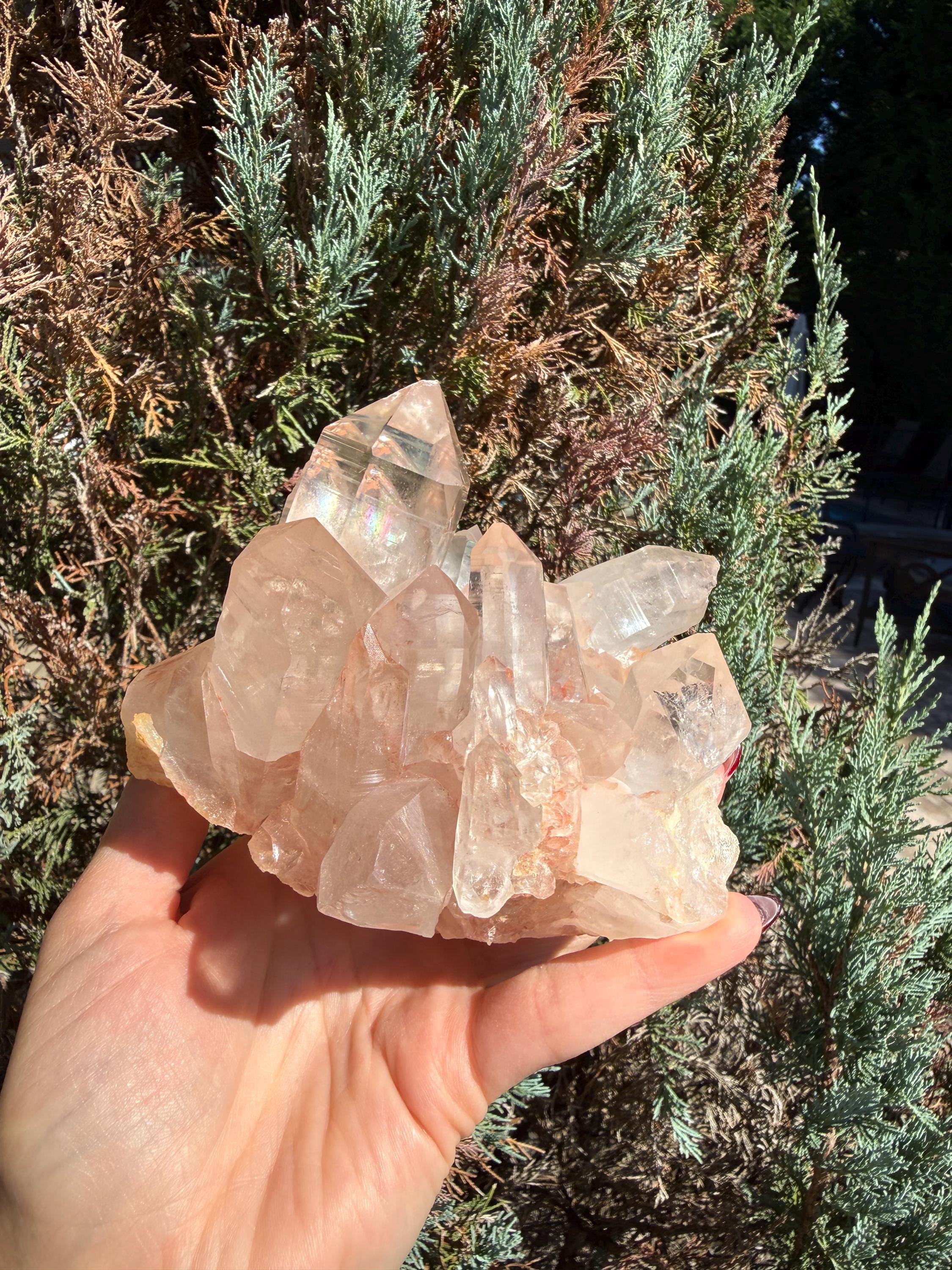 Large Hematite Included Quartz Crystal Cluster: Grounding & Energizing Natural Indian Specimen 3