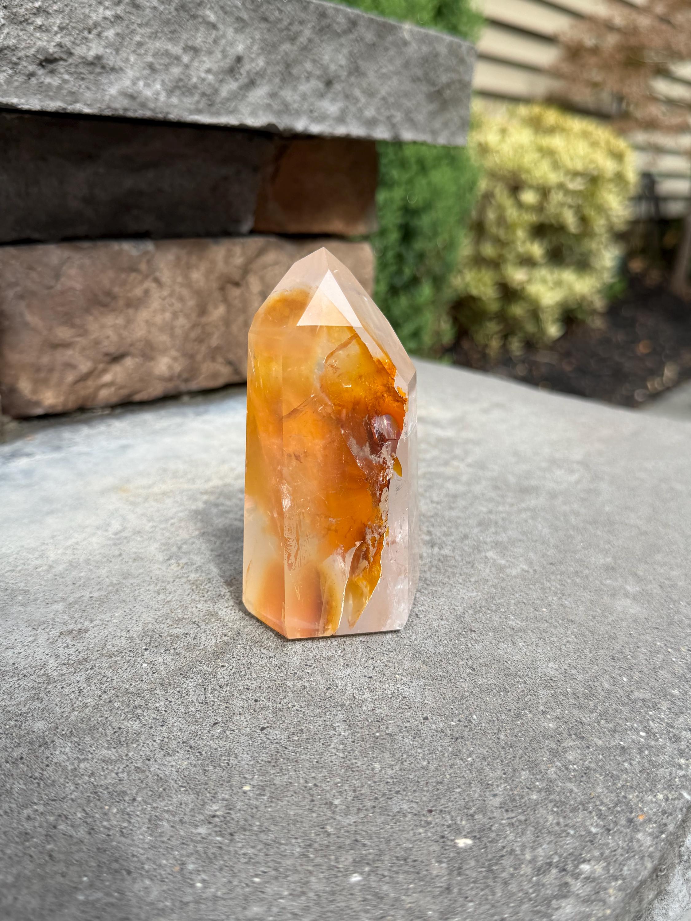 Golden Healer Tower from Brazil: Polished Quartz Point 17