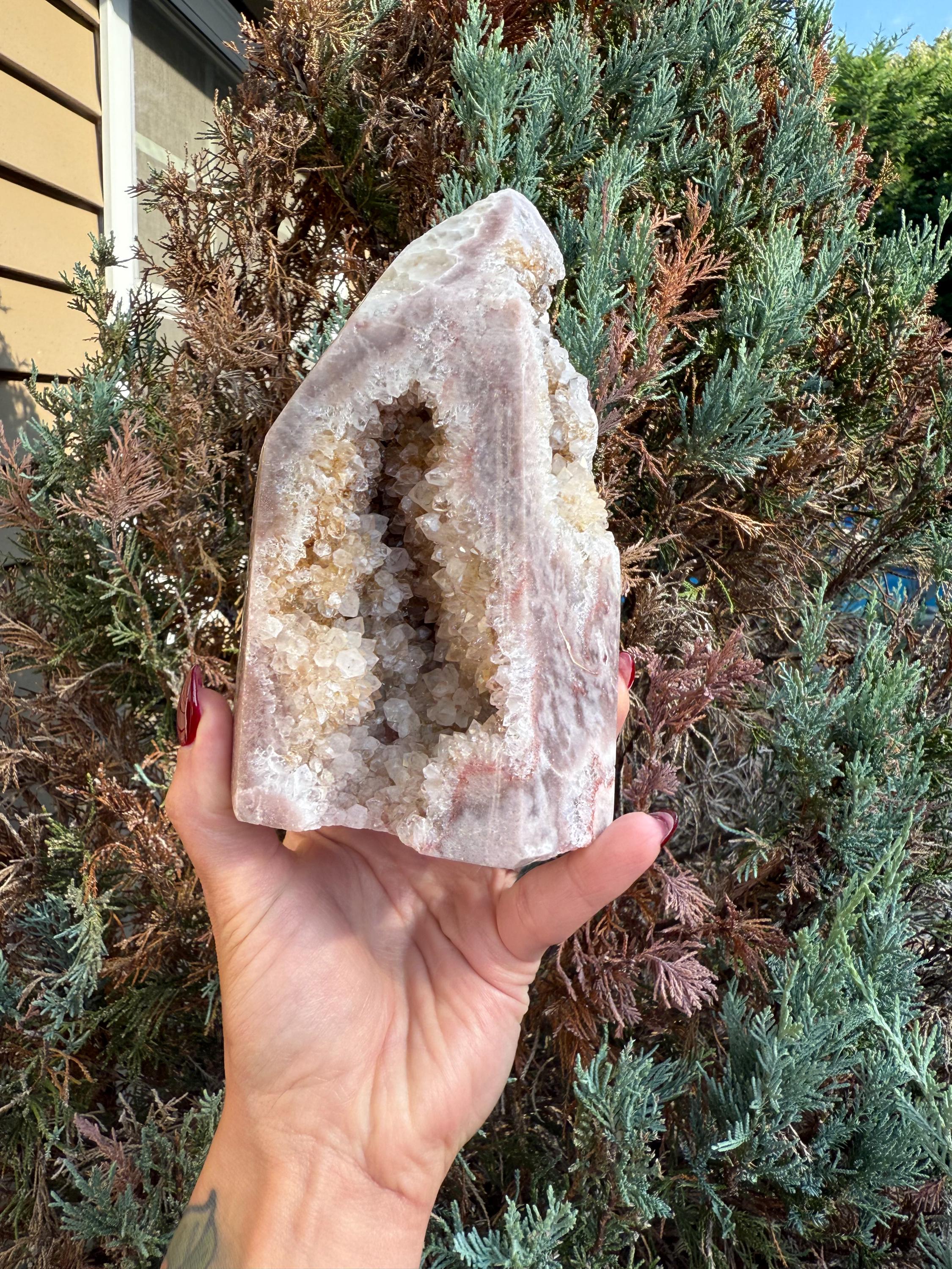 Druzy Pink Amethyst Crystal Freeform from Brazil: Crystal Home Decor 2
