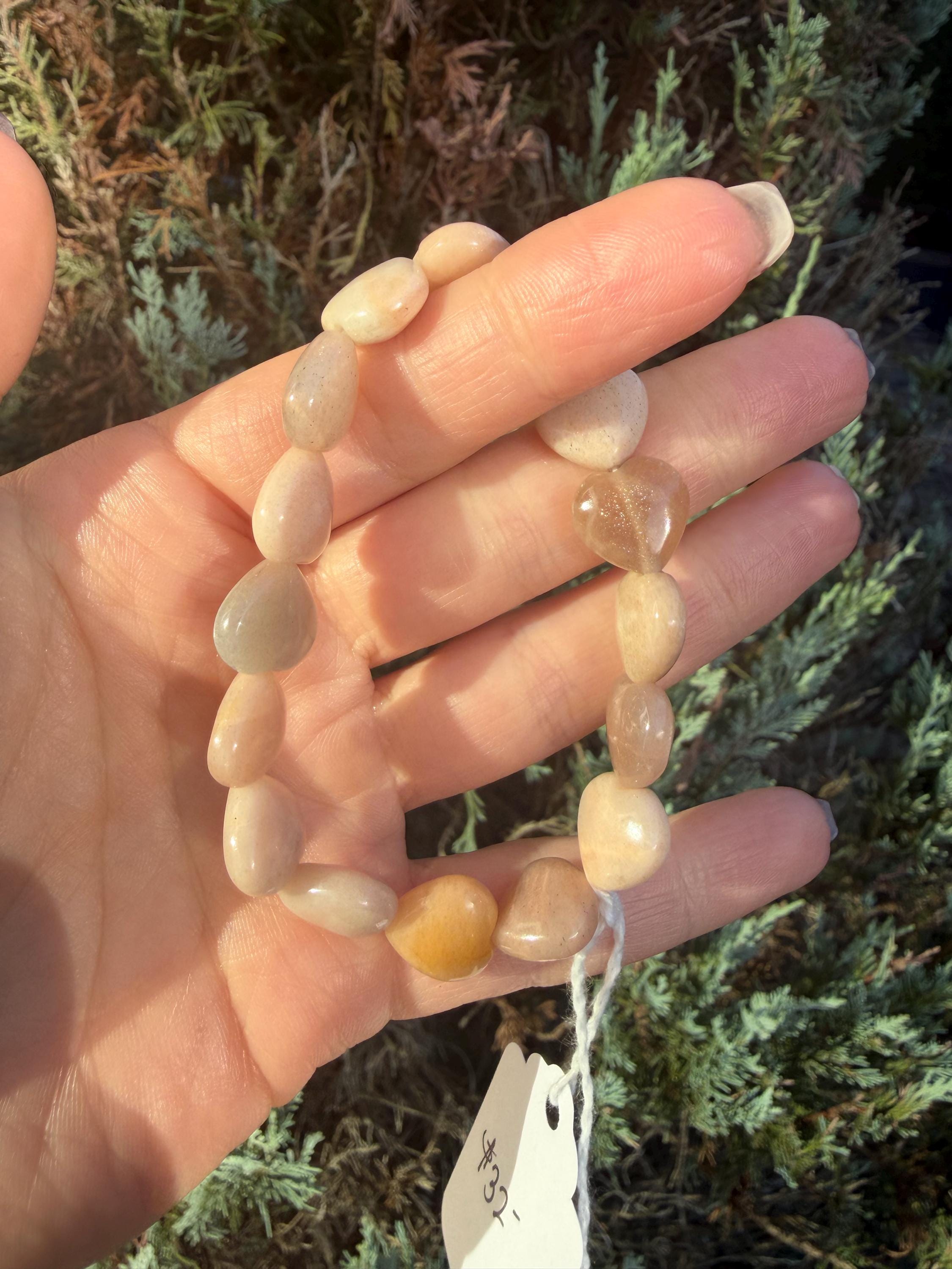 Peach Moonstone Heart Bracelet • Nurturing Crystal Jewelry • Love Intuition Stone 6