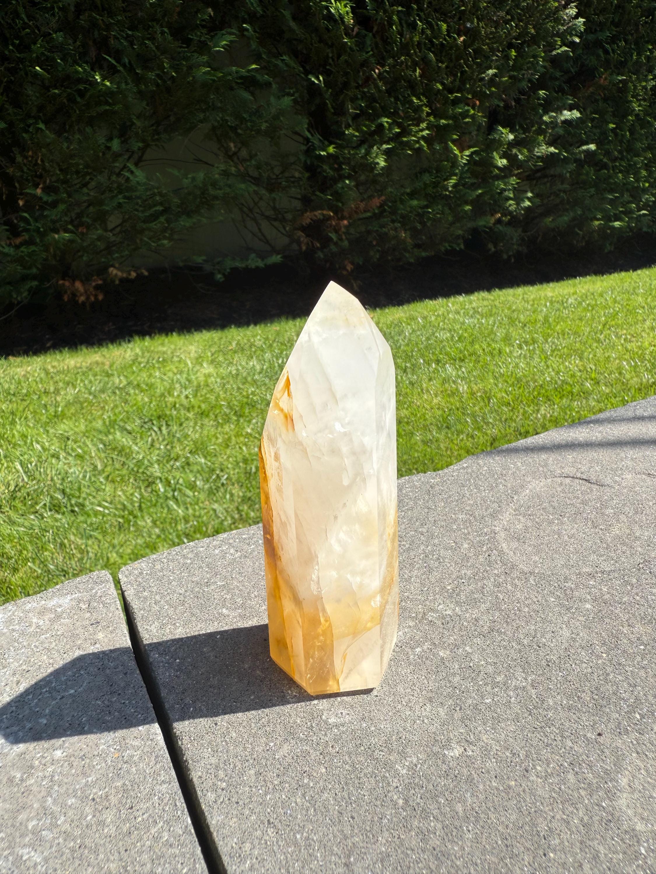 Golden Healer & Girasol Quartz Crystal Tower • Brazil • Polished Crystal Point • Healing Stone • Mineral Specimen 11